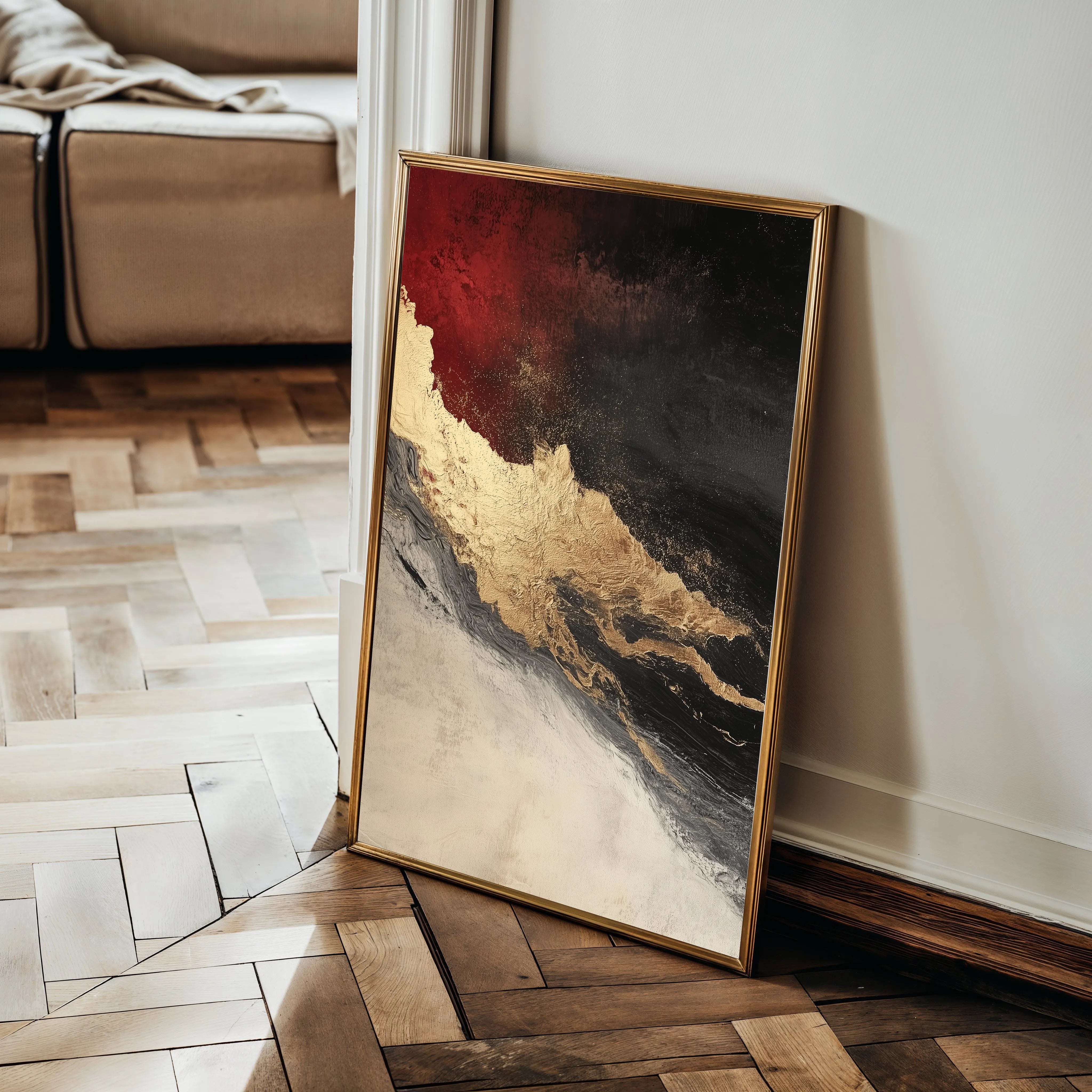 Abstract 456 Canvas Art 60 x 40 cm / Black