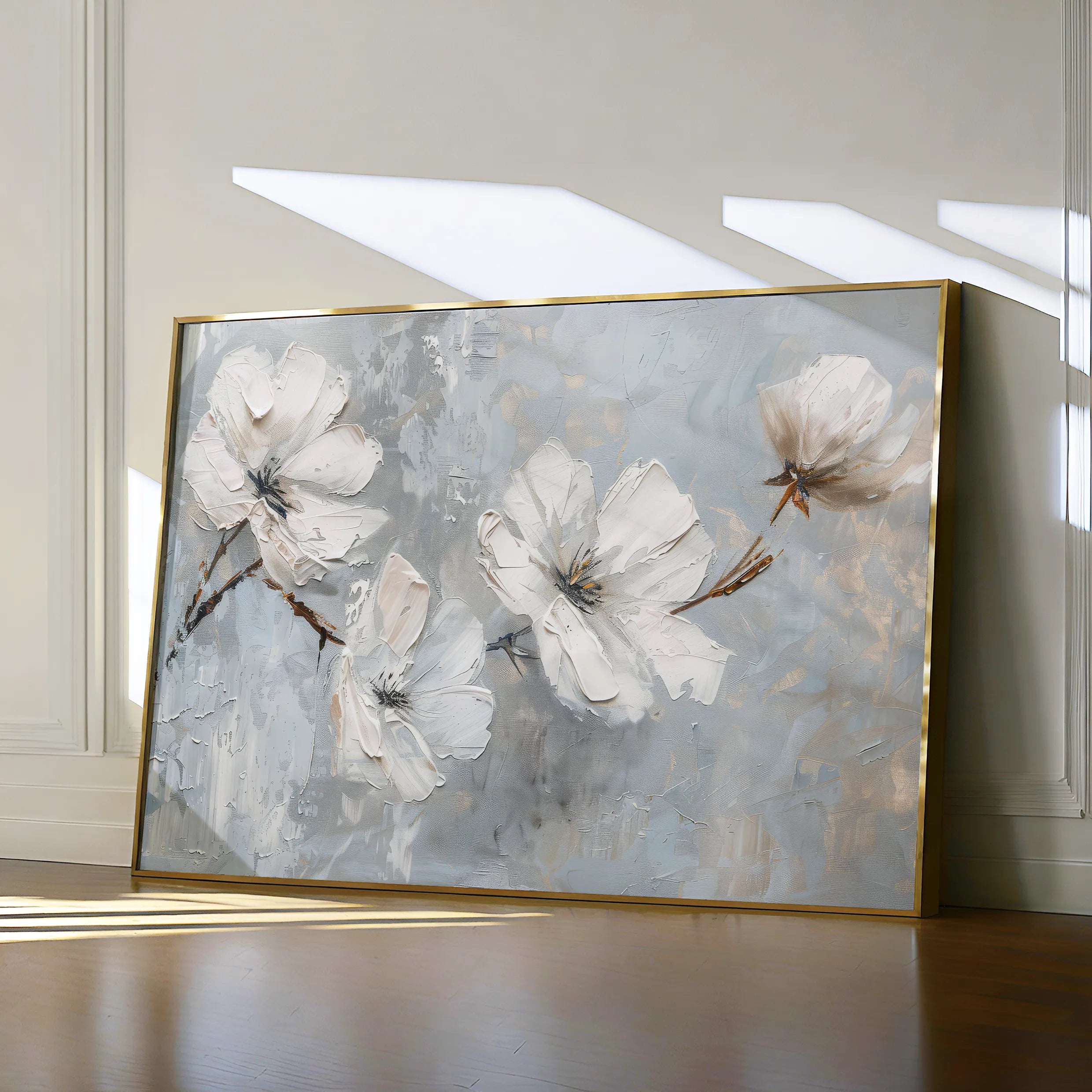 Floral 457 Canvas Art 60 x 40 cm / Black