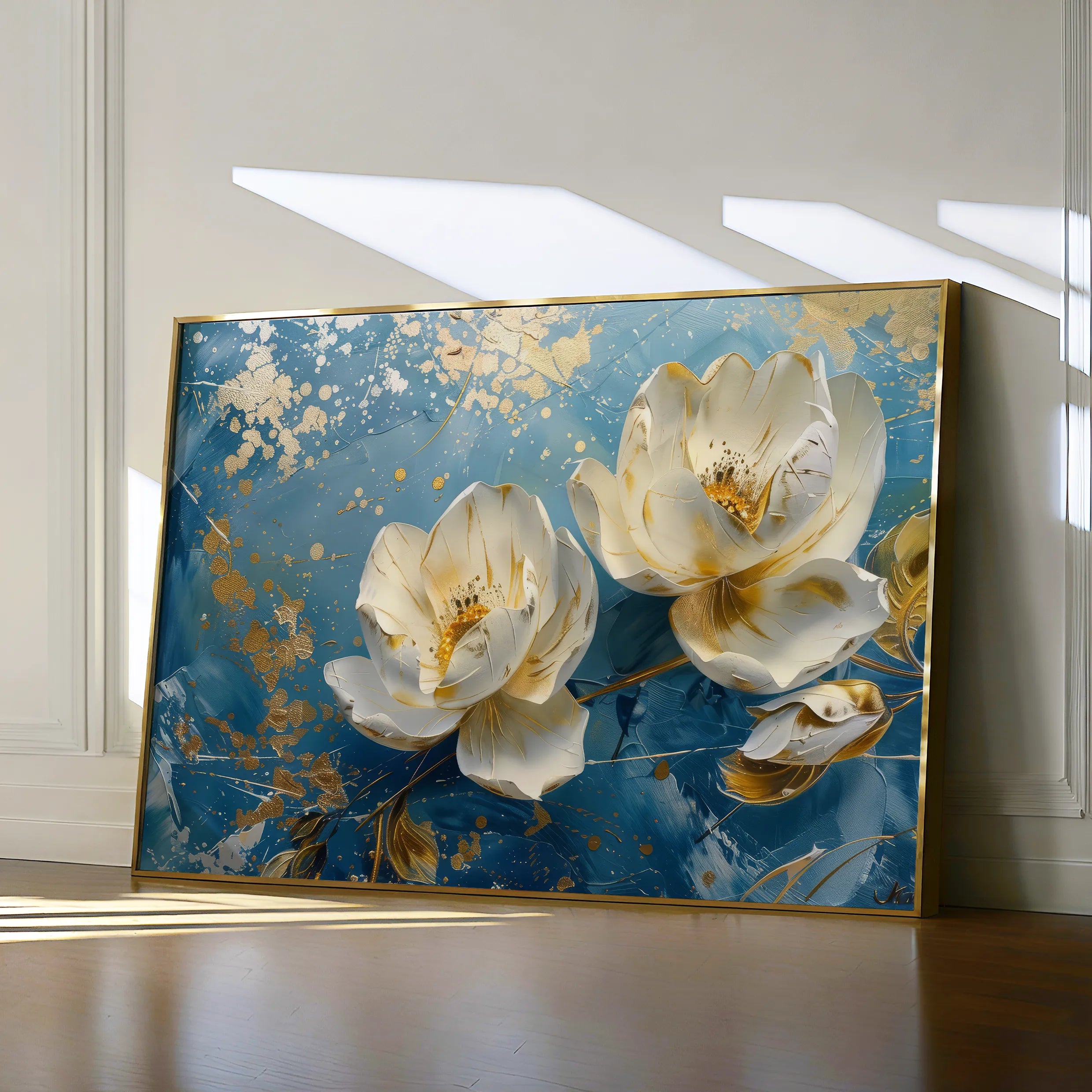 Floral 458 Canvas Art 60 x 40 cm / Black