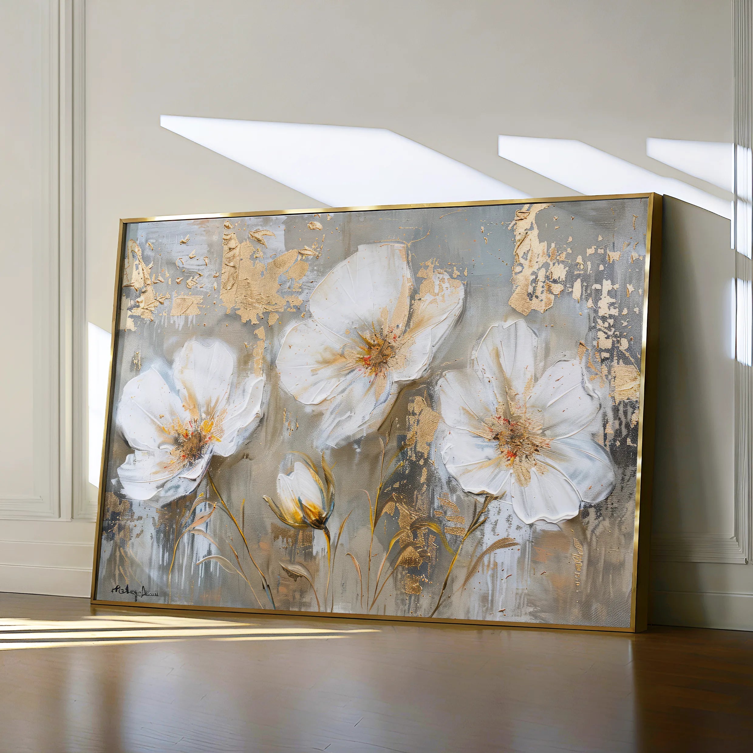 Floral 459 Canvas Art 60 x 40 cm / Black