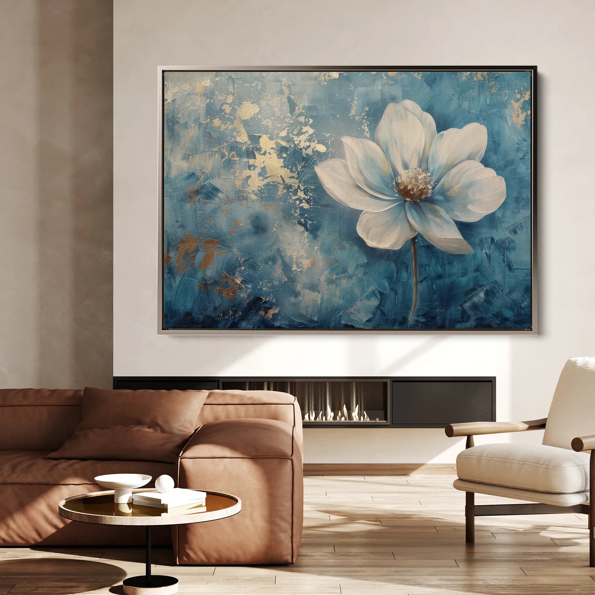 Floral 460 Canvas Art 60 x 40 cm / Black