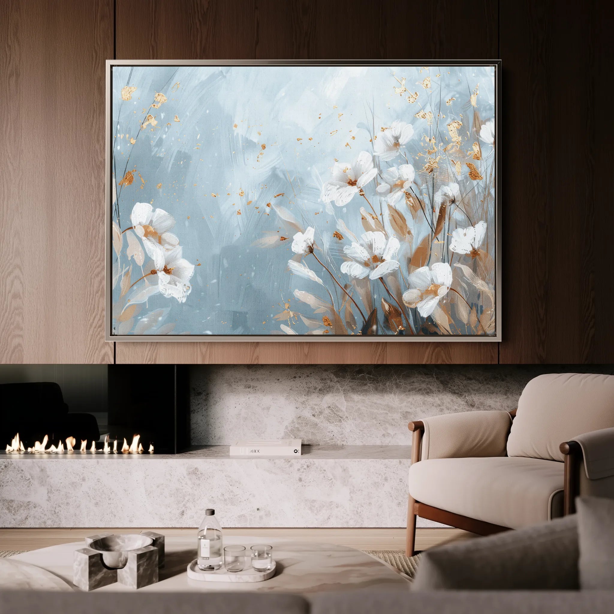 Floral 462 Canvas Art 60 x 40 cm / Black