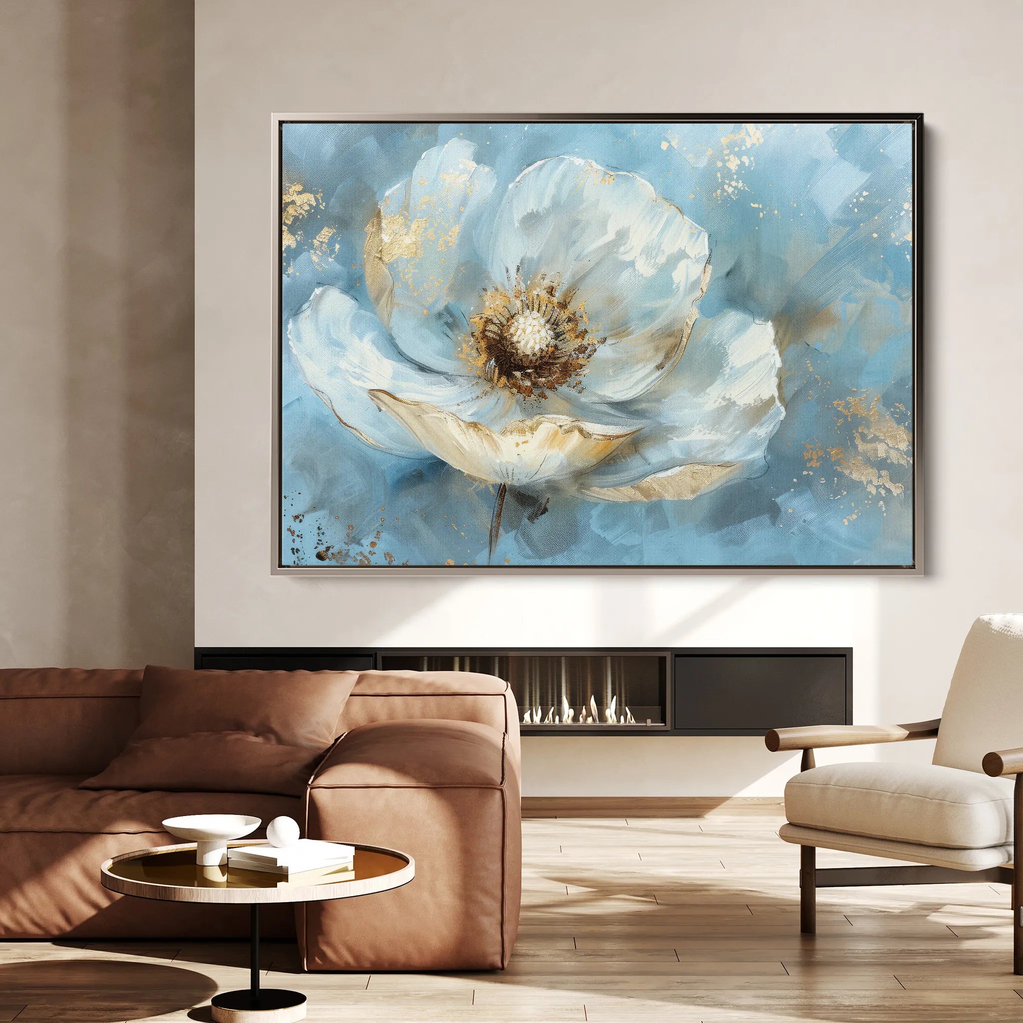 Floral 463 Canvas Art 60 x 40 cm / Black