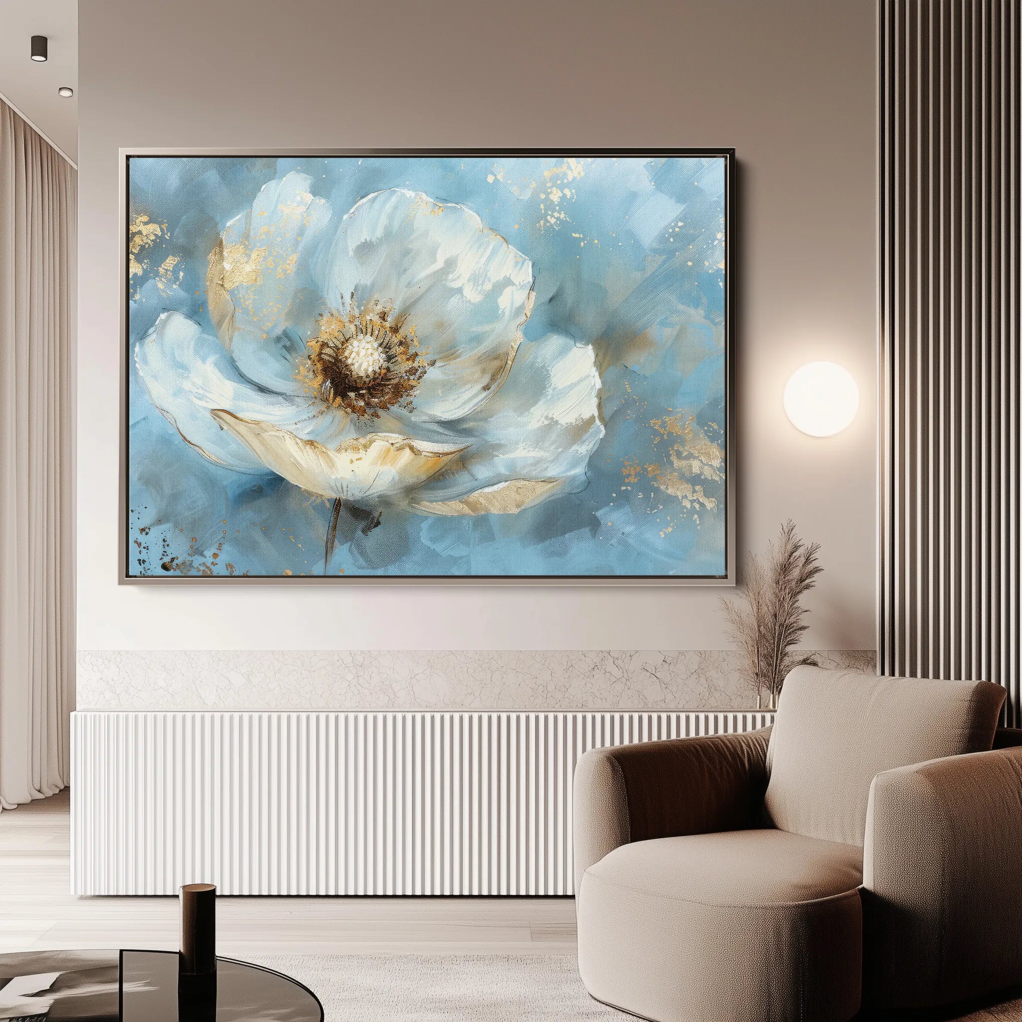 Floral 463 Canvas Art 60 x 40 cm / Black