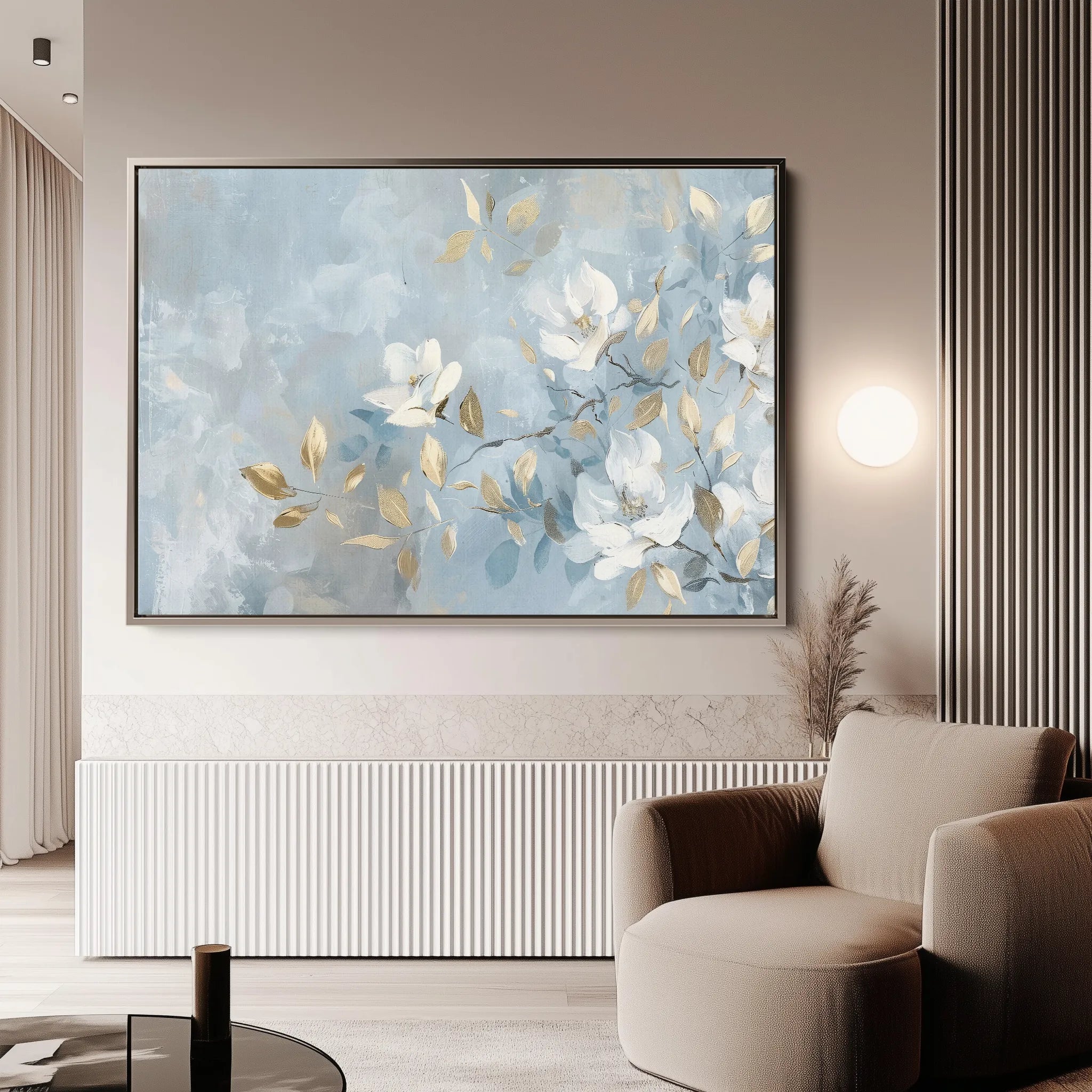 Floral 464 Canvas Art 60 x 40 cm / Black