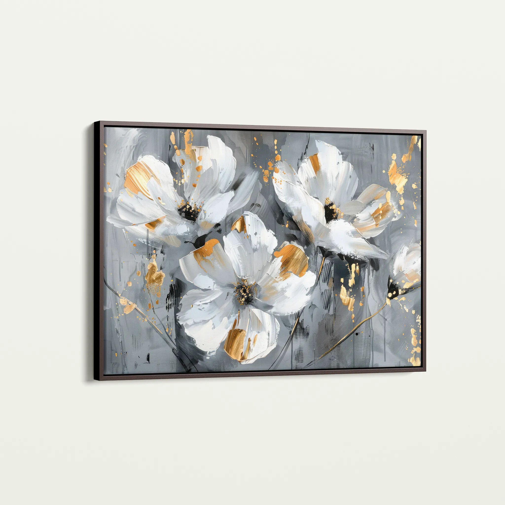 Floral 465 Canvas Art 60 x 40 cm / Black