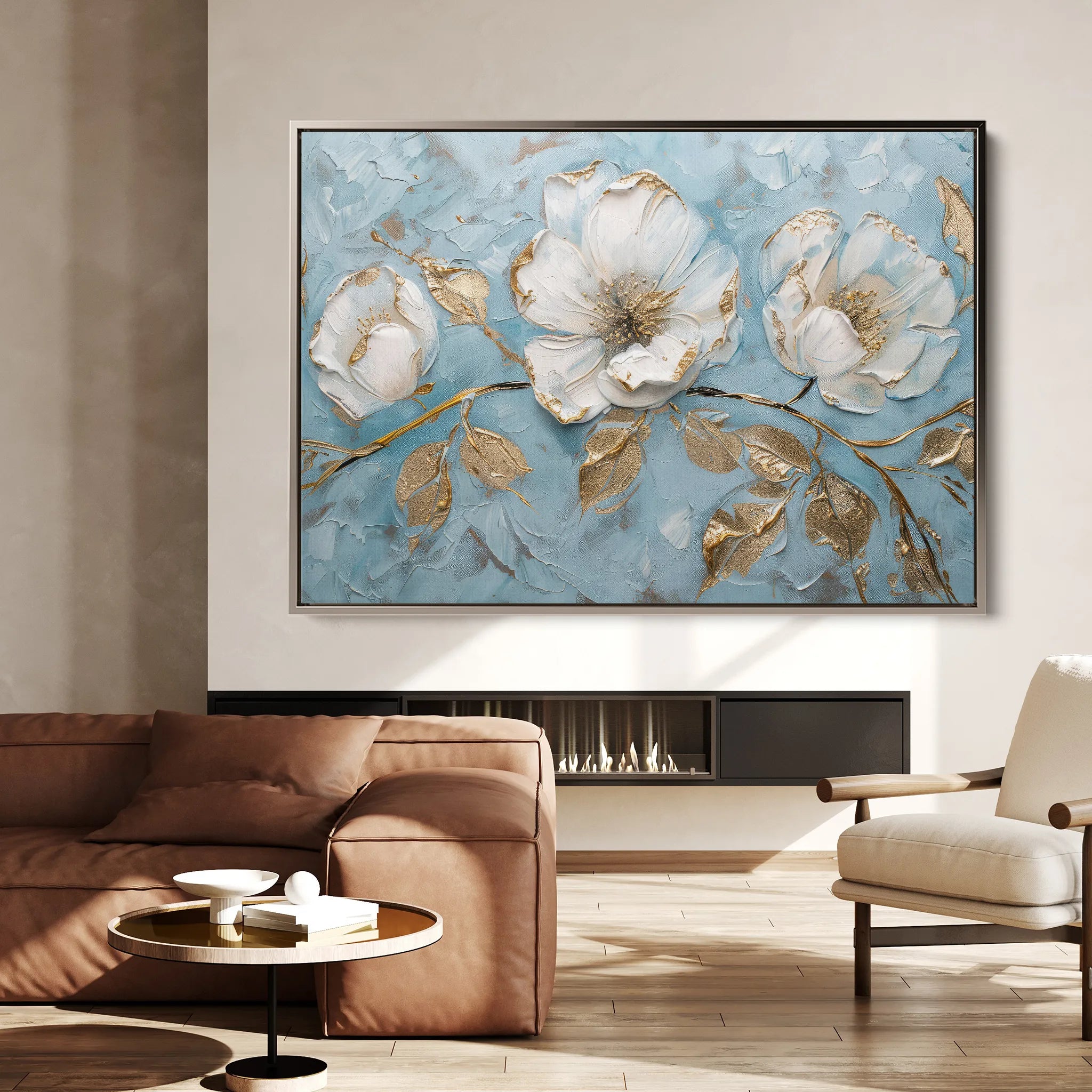 Floral 466 Canvas Art 60 x 40 cm / Black