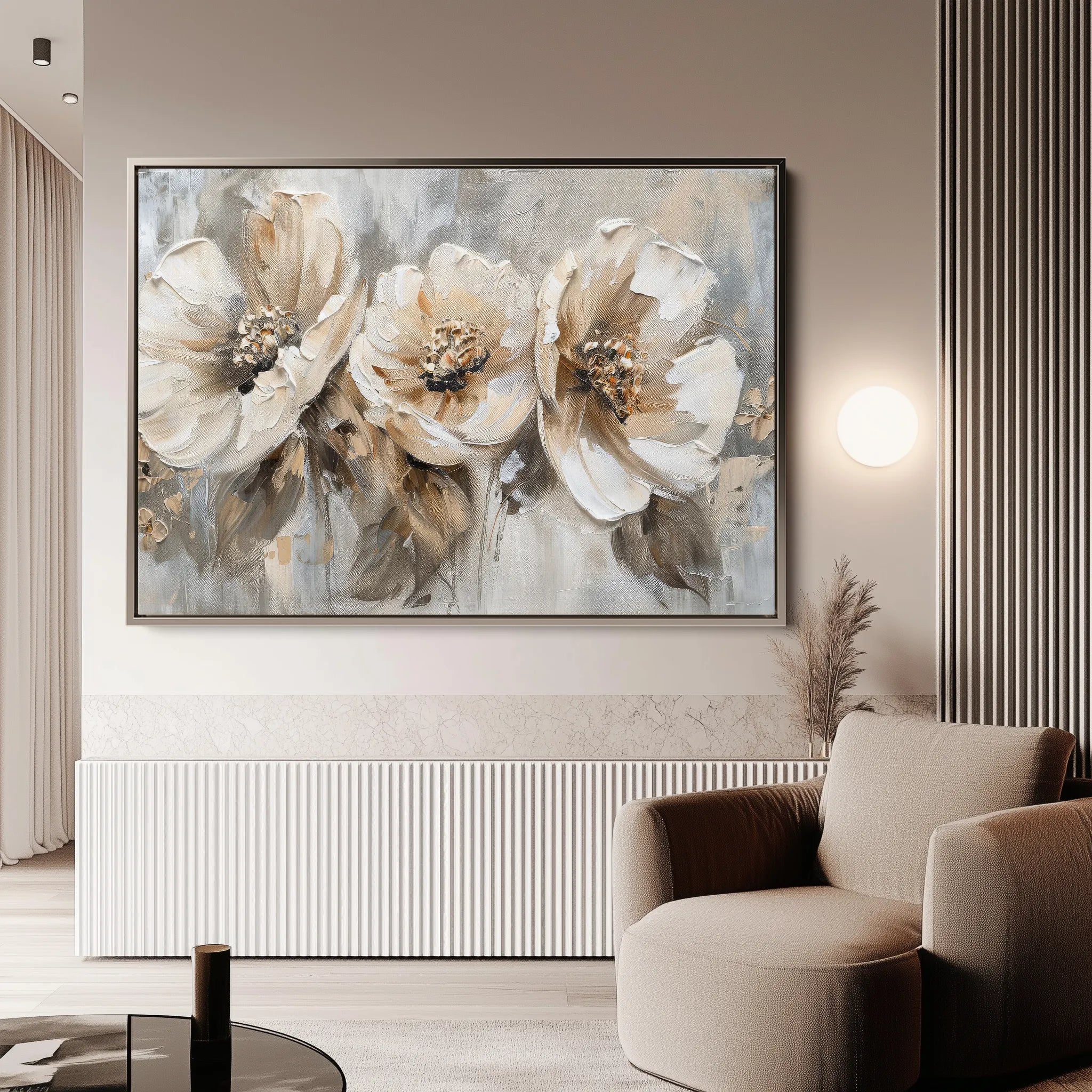 Floral 467 Canvas Art 60 x 40 cm / Black