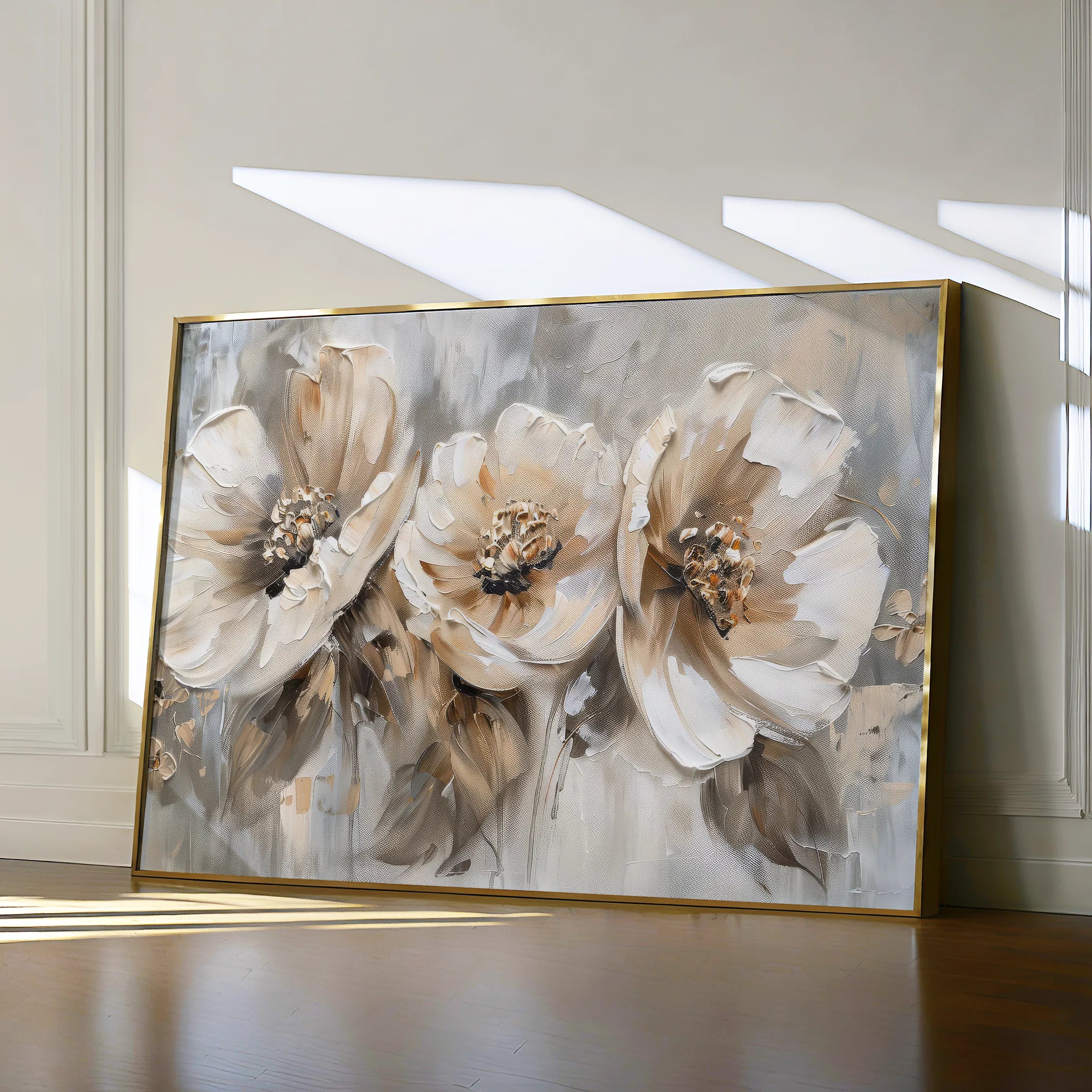 Floral 467 Canvas Art 60 x 40 cm / Black