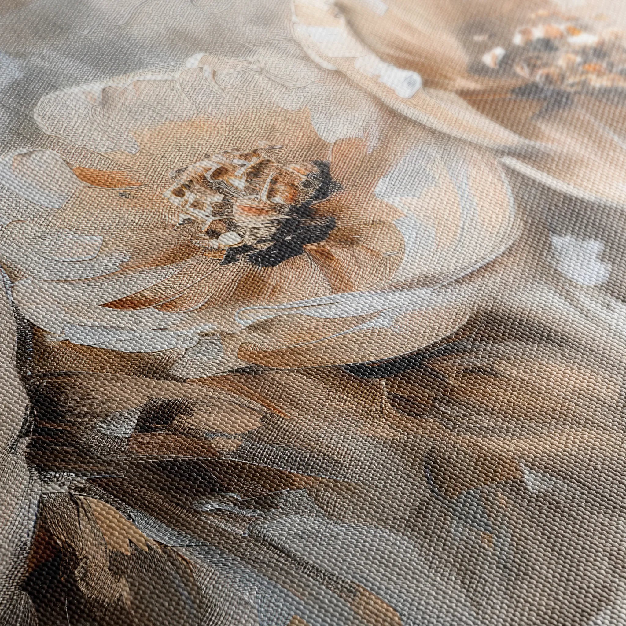 Floral 467 Canvas Art 60 x 40 cm / Black