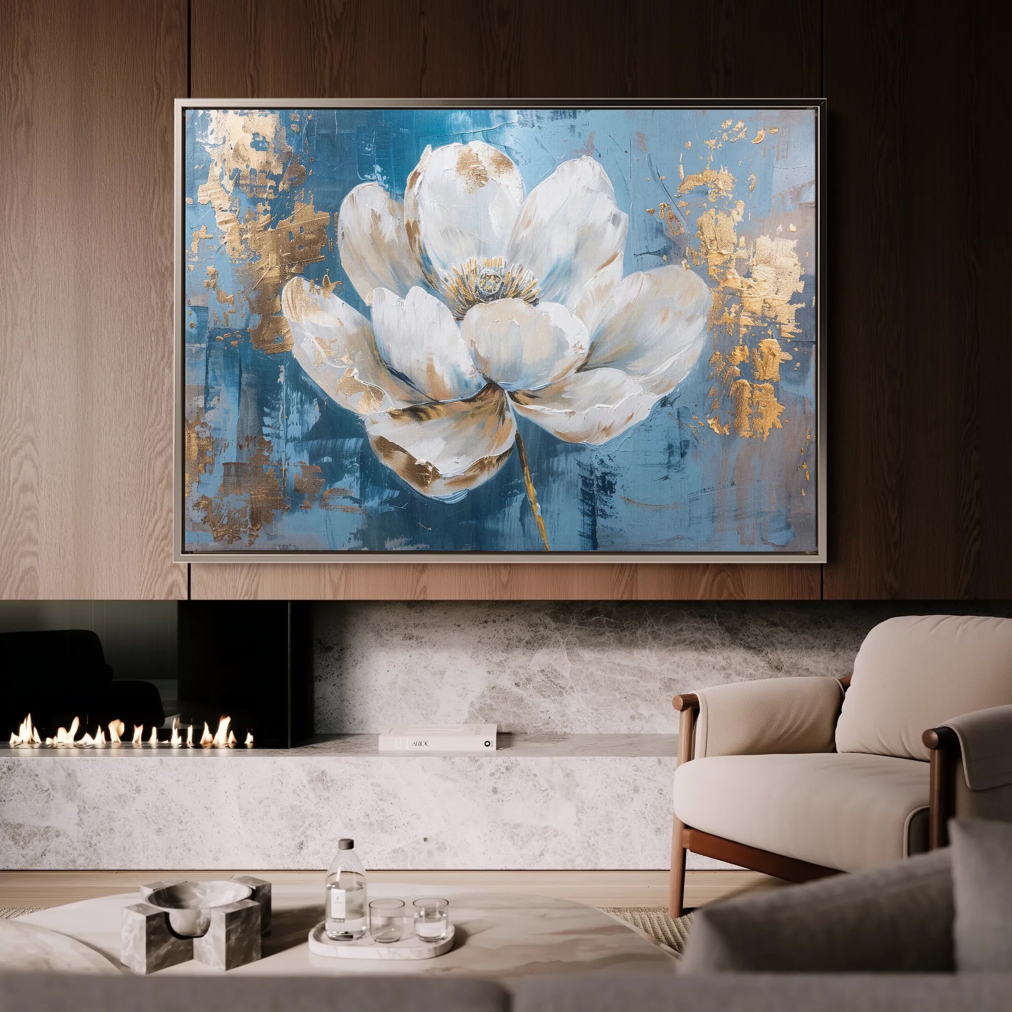 Floral 468 Canvas Art 60 x 40 cm / Black