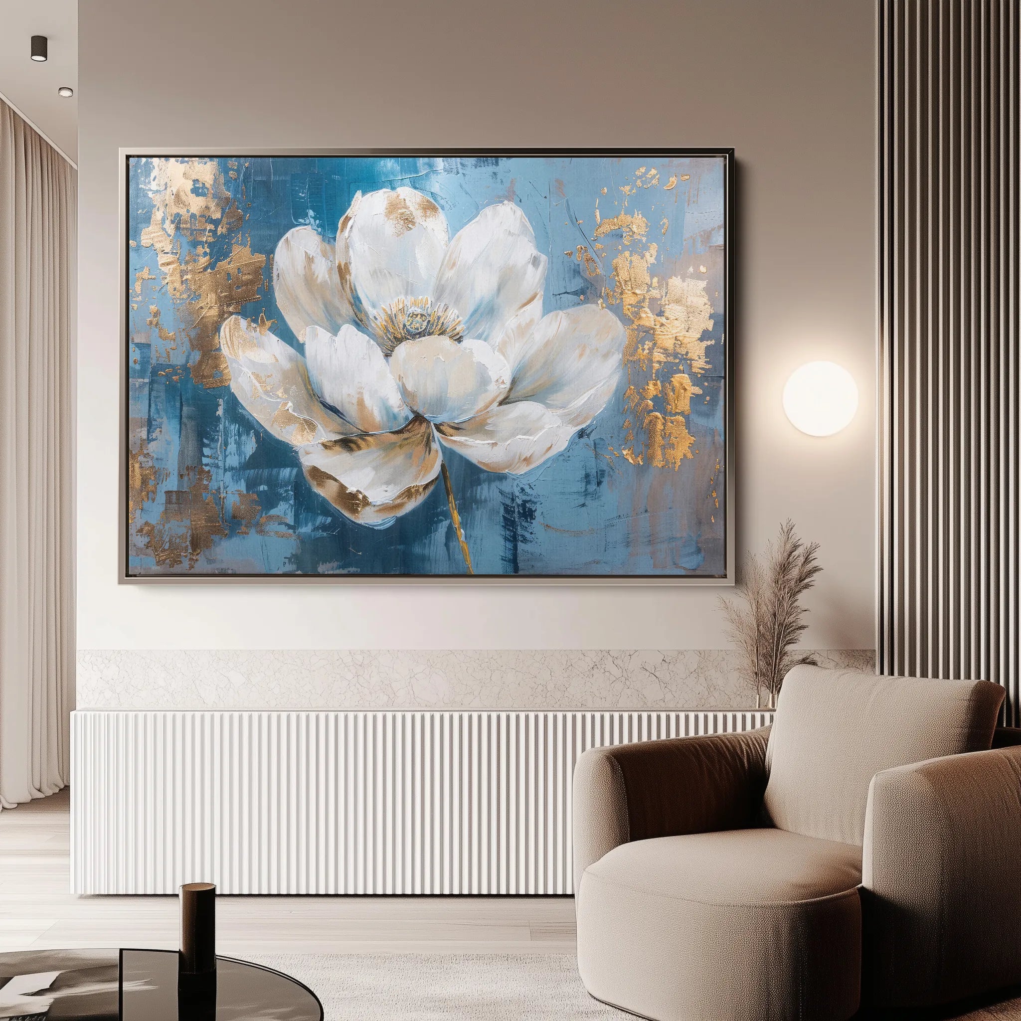 Floral 468 Canvas Art 60 x 40 cm / Black