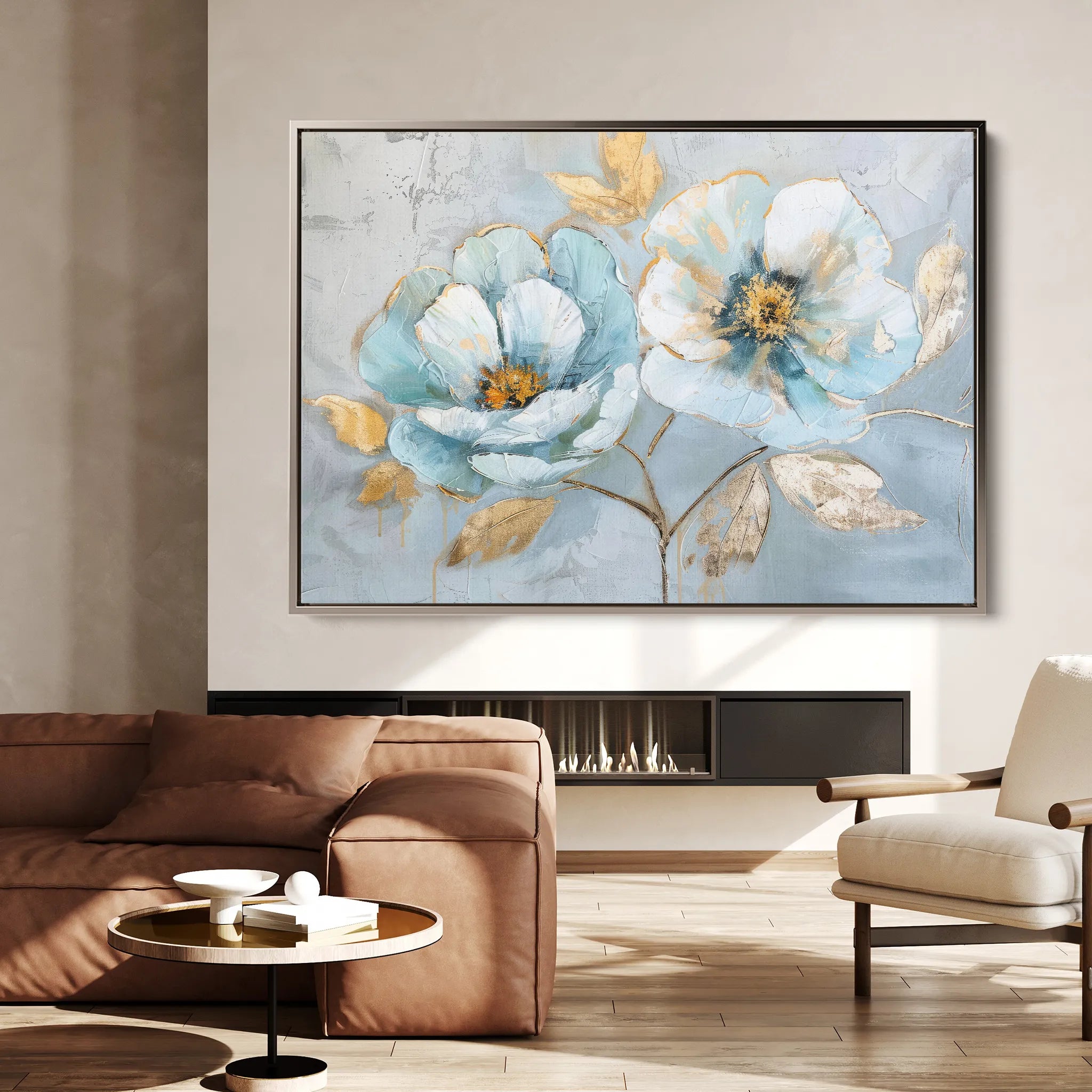Floral 469 Canvas Art 60 x 40 cm / Black