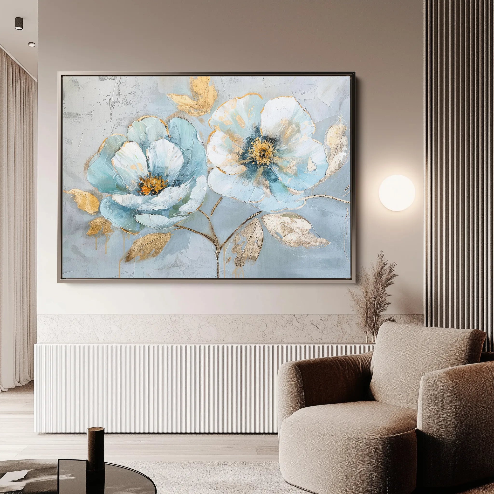 Floral 469 Canvas Art 60 x 40 cm / Black