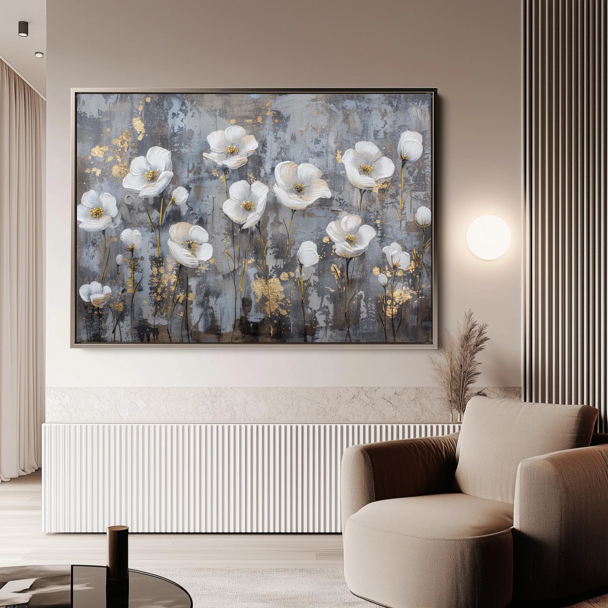 Floral 470 Canvas Art 60 x 40 cm / Black