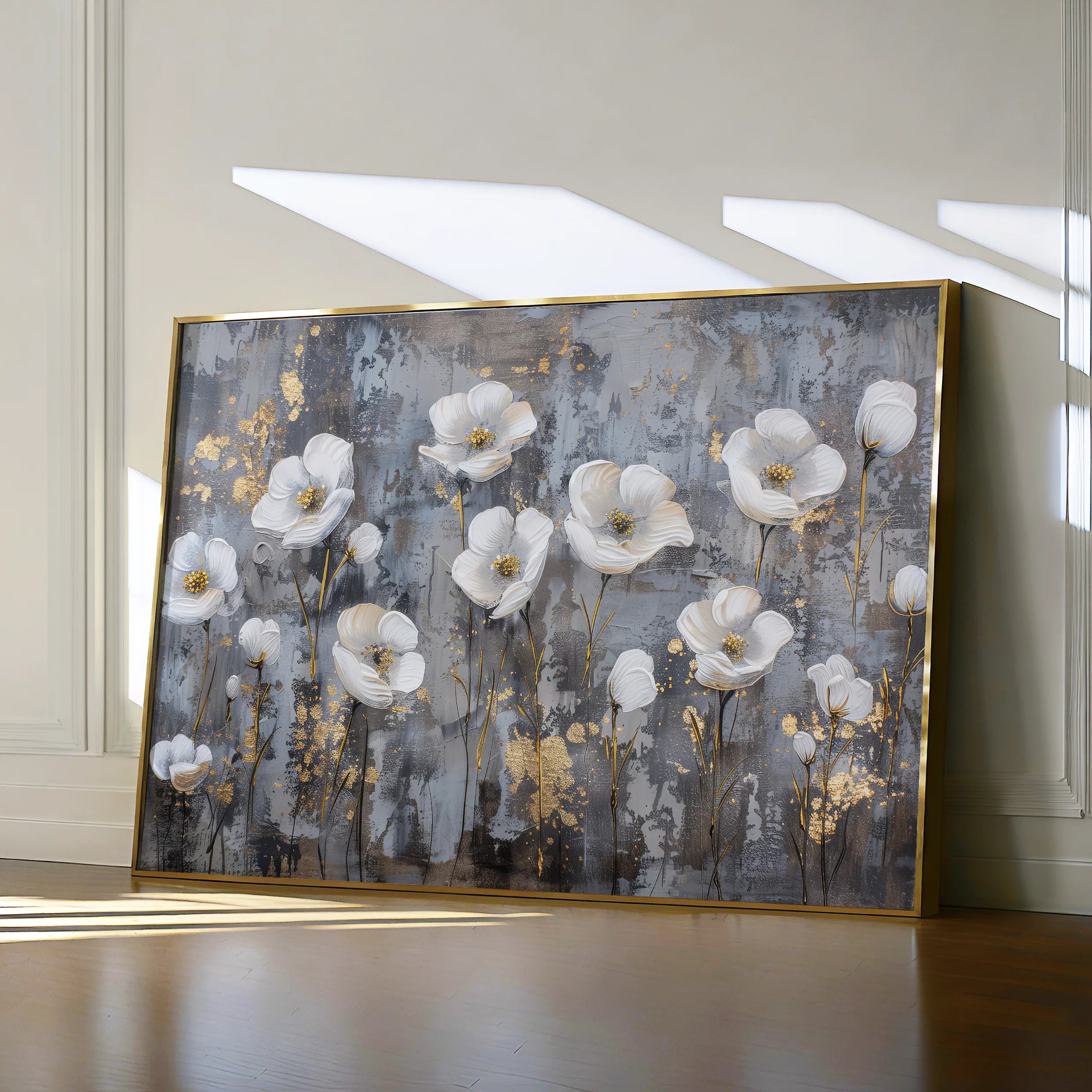 Floral 470 Canvas Art 60 x 40 cm / Black