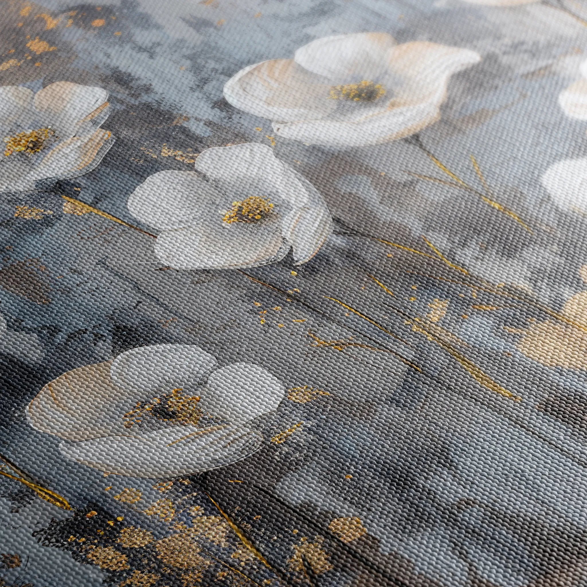Floral 470 Canvas Art 60 x 40 cm / Black