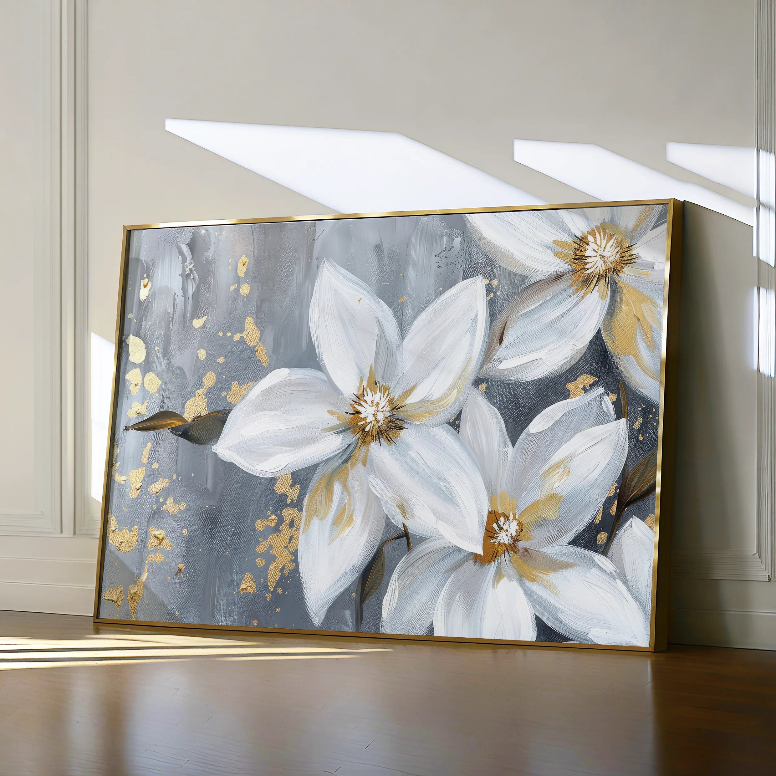 Floral 471 Canvas Art 60 x 40 cm / Black