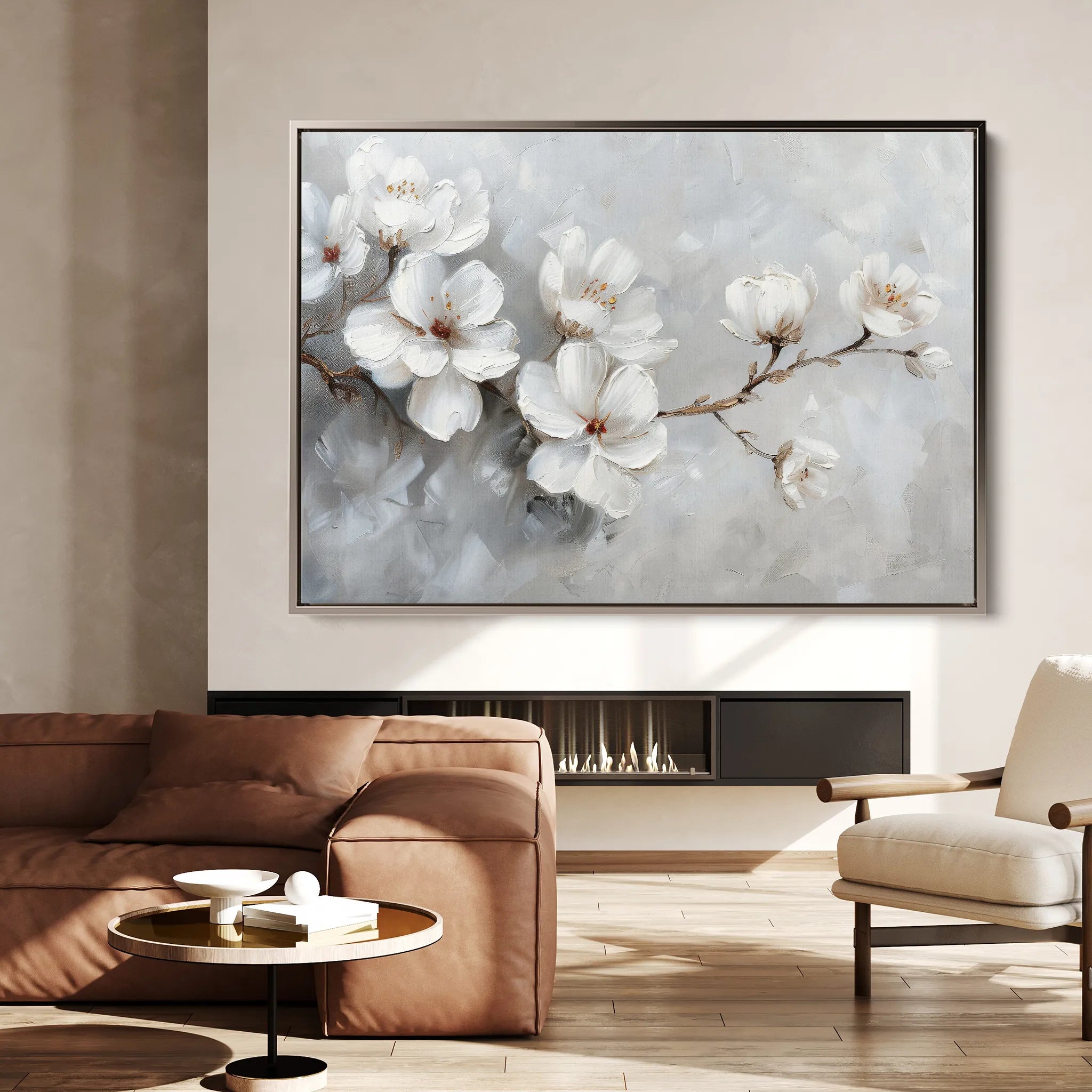Floral 472 Canvas Art 60 x 40 cm / Black