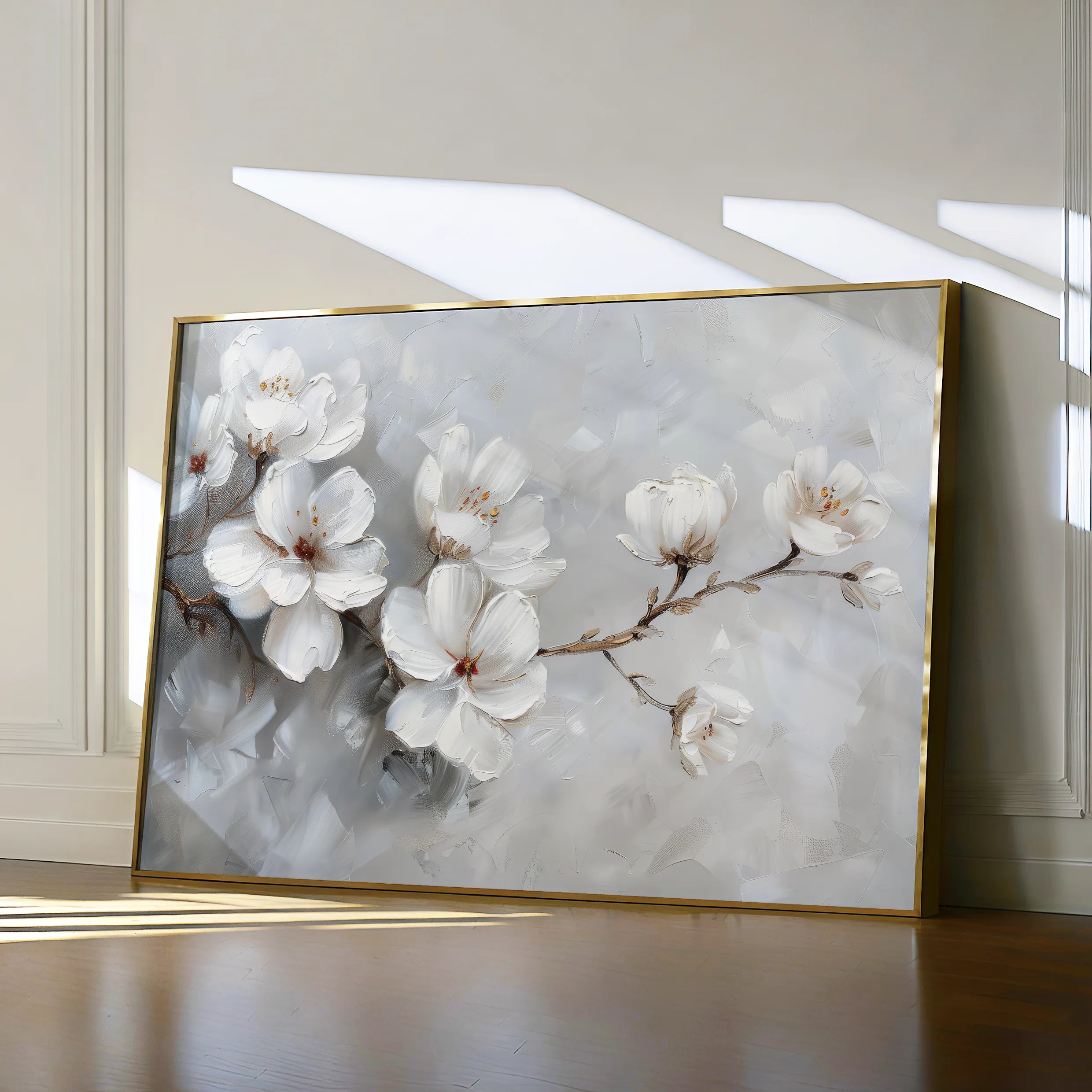Floral 472 Canvas Art 60 x 40 cm / Black