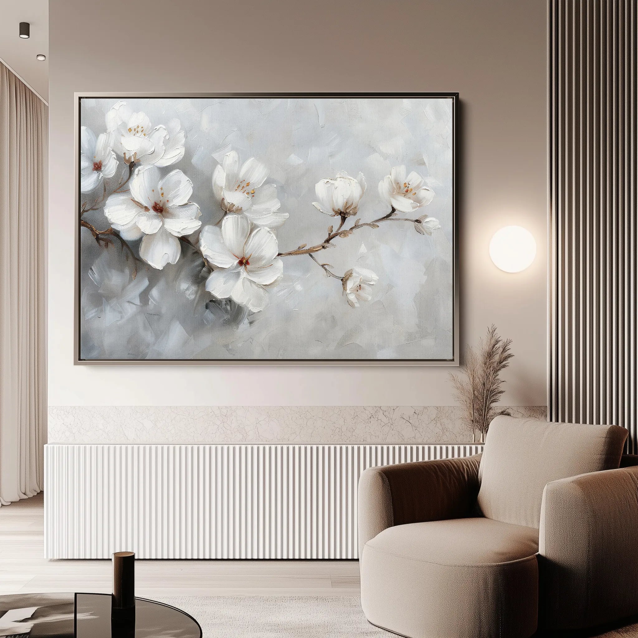 Floral 472 Canvas Art 60 x 40 cm / Black