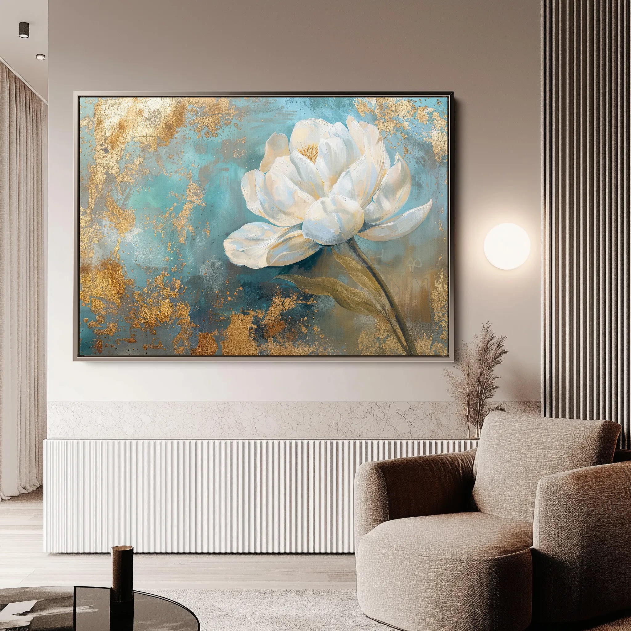 Floral 473 Canvas Art 60 x 40 cm / Black