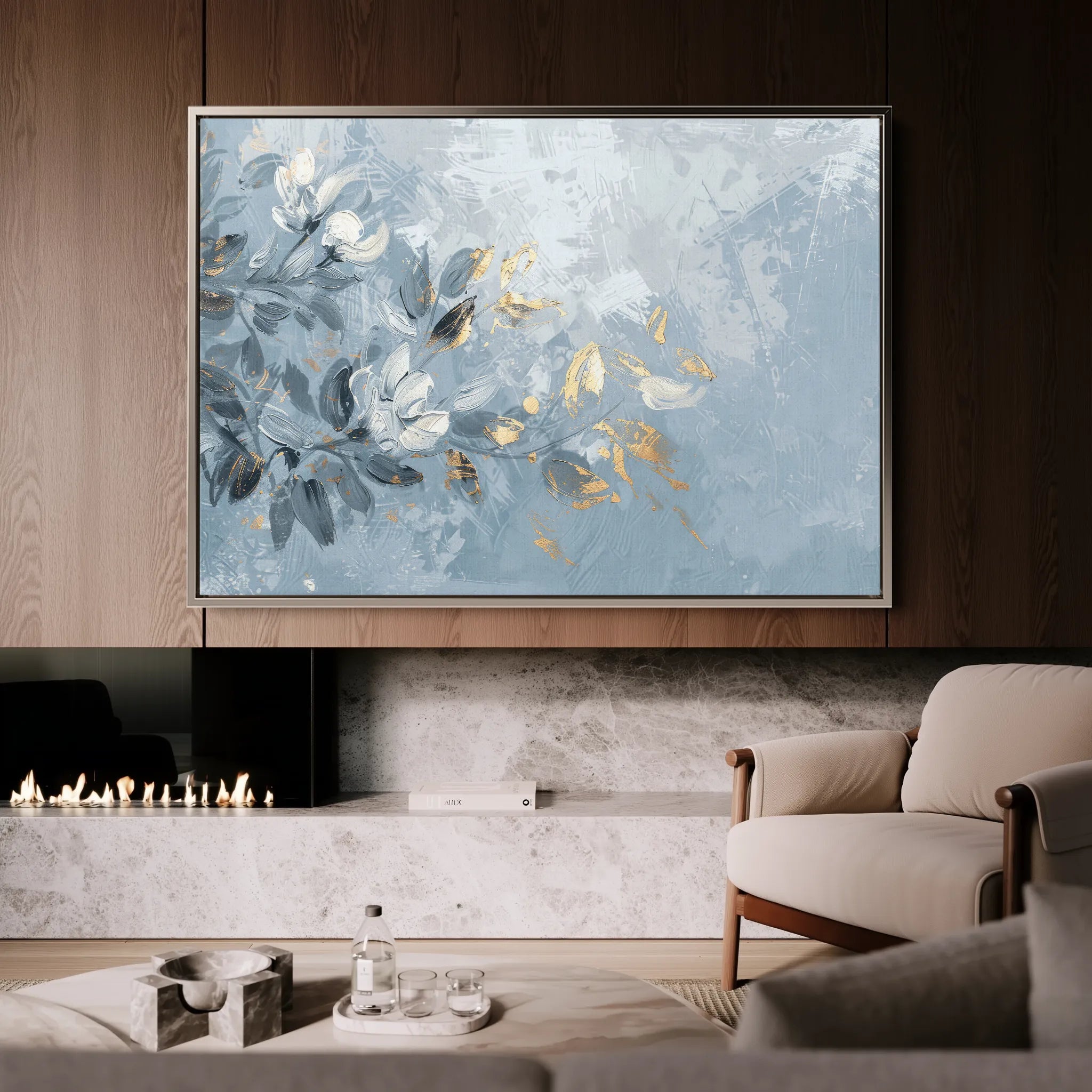 Floral 474 Canvas Art 60 x 40 cm / Black