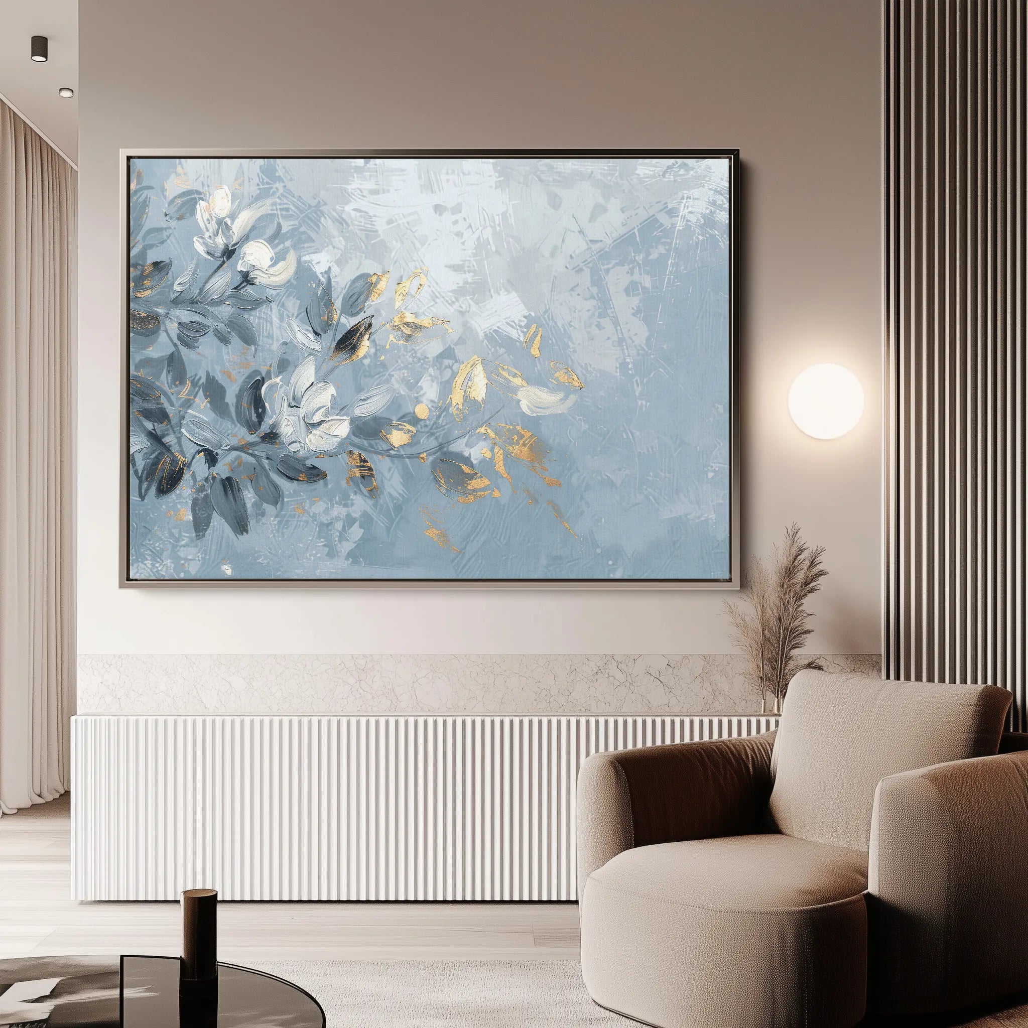 Floral 474 Canvas Art 60 x 40 cm / Black