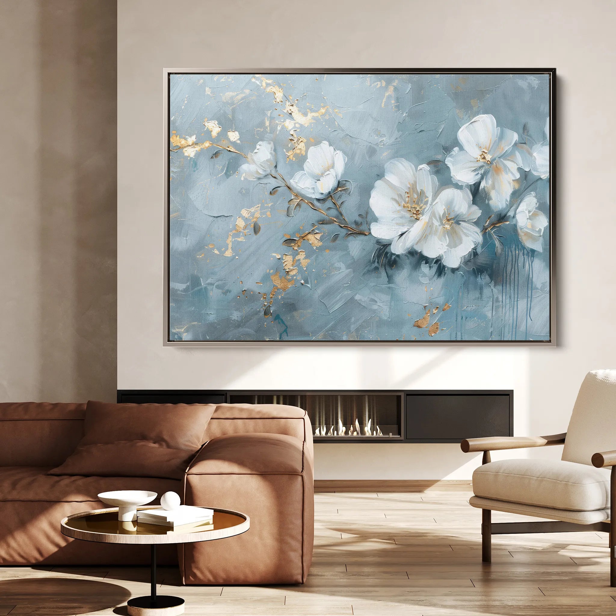 Floral 475 Canvas Art 60 x 40 cm / Black