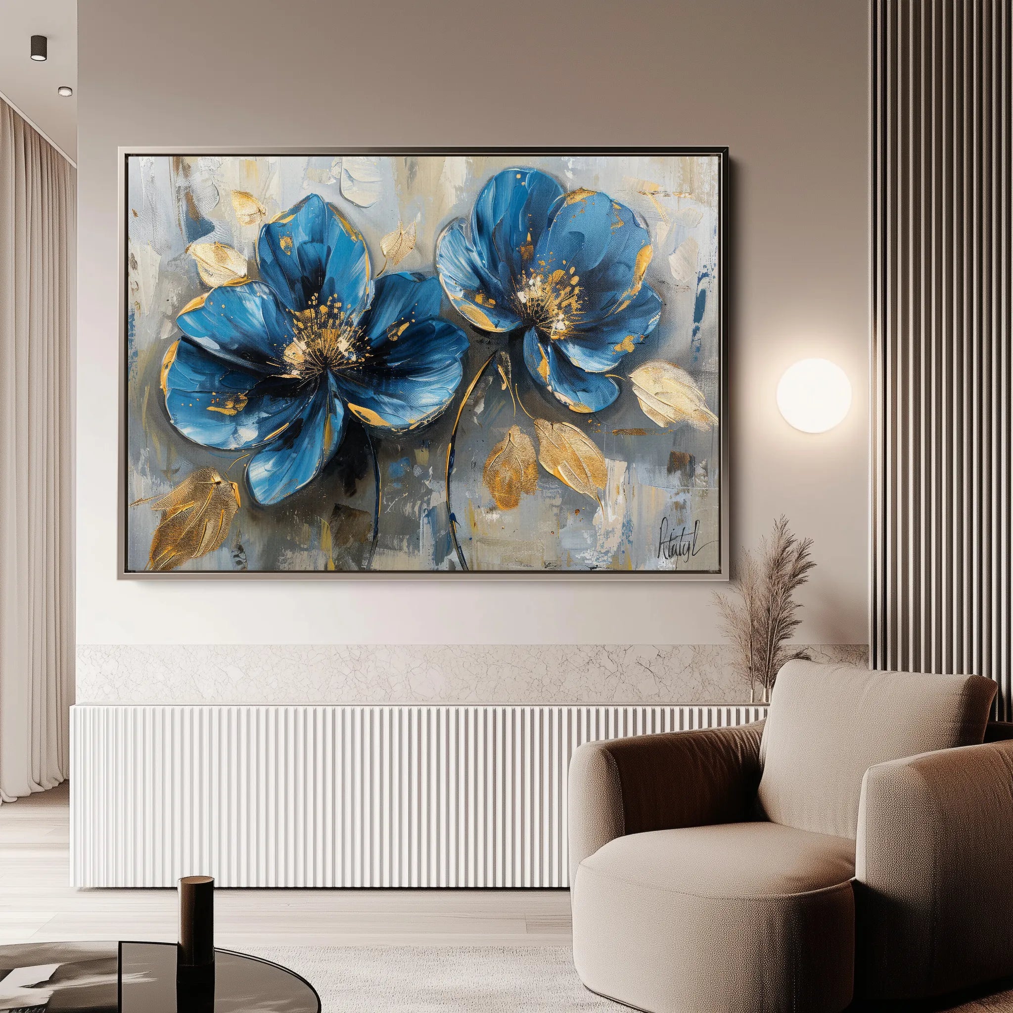 Floral 476 Canvas Art 60 x 40 cm / Black