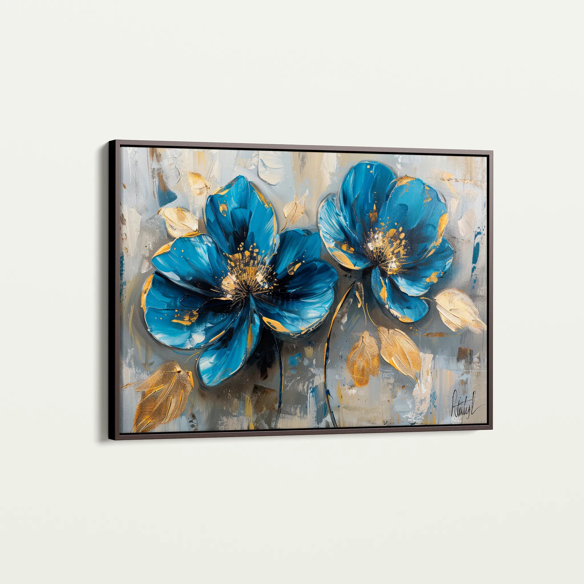 Floral 476 Canvas Art 60 x 40 cm / Black