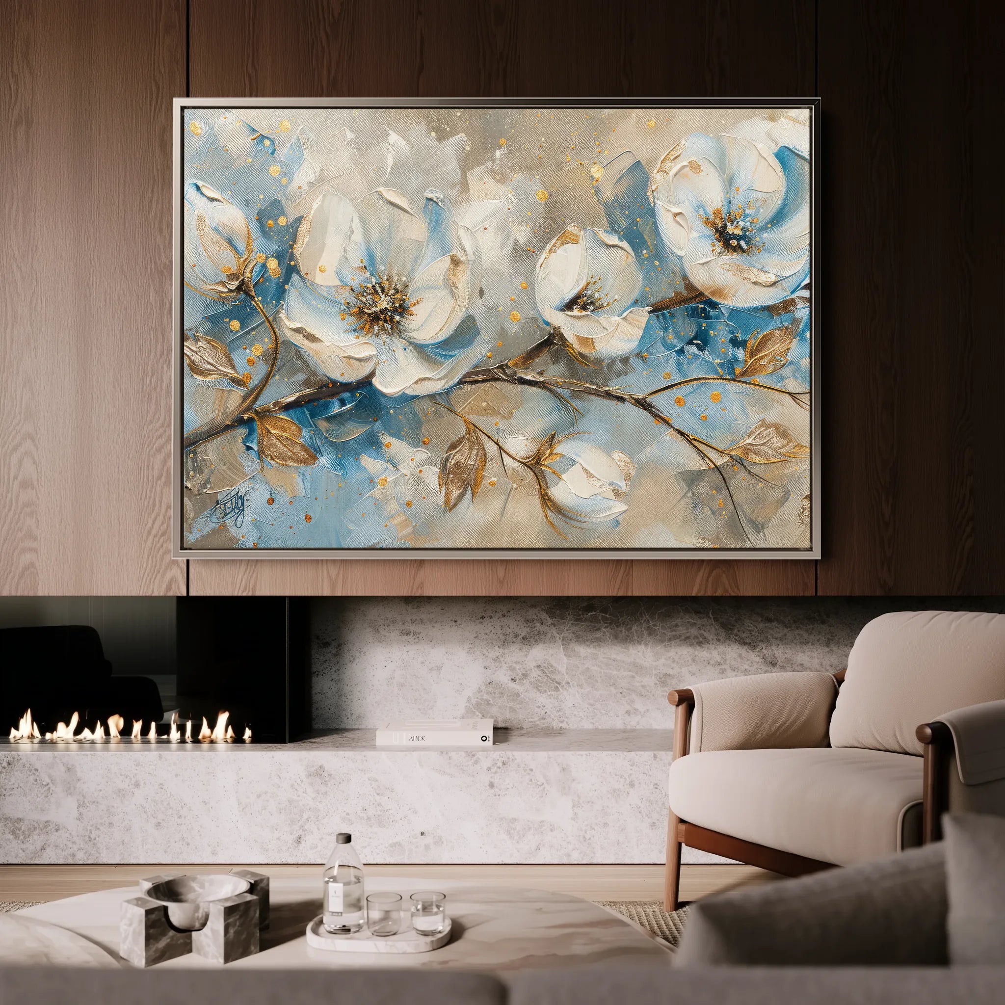 Floral 477 Canvas Art 60 x 40 cm / Black
