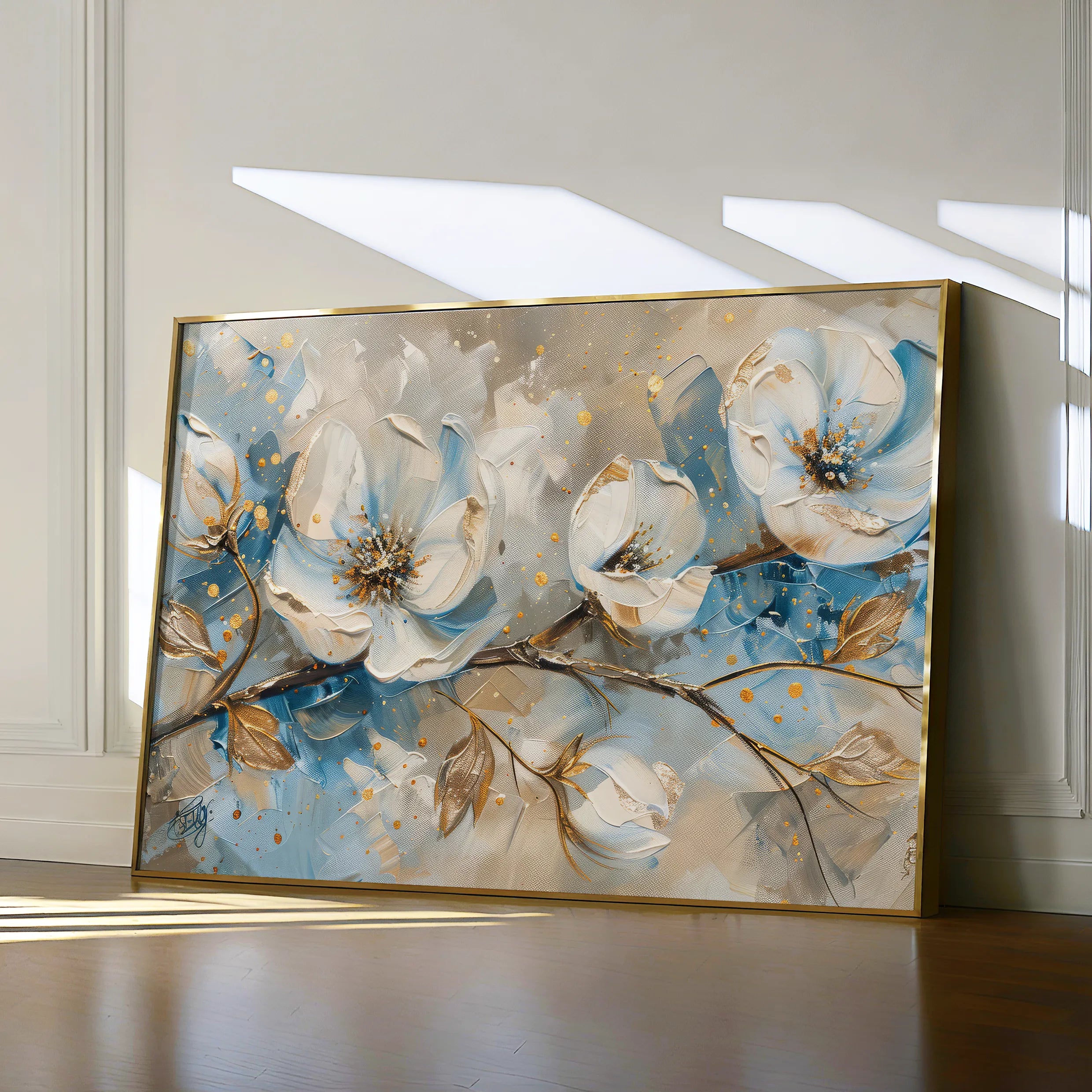 Floral 477 Canvas Art 60 x 40 cm / Black