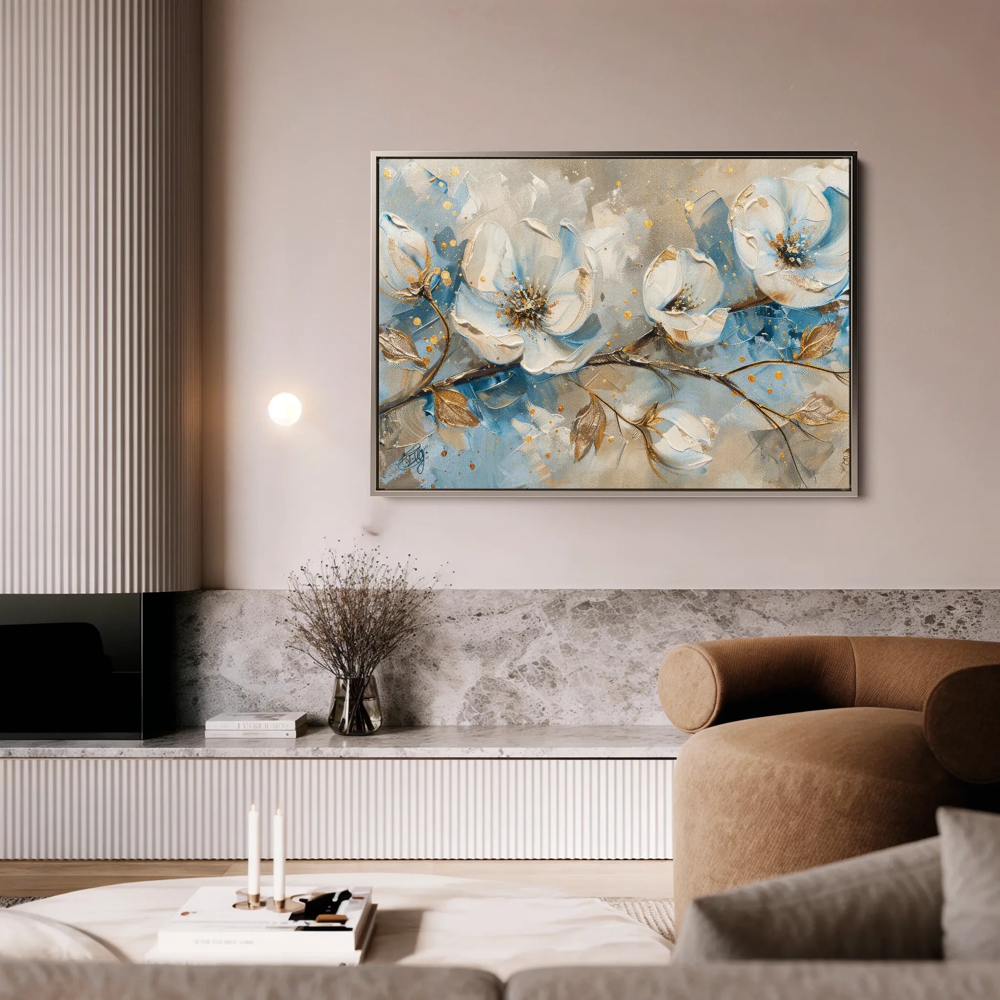 Floral 477 Canvas Art 60 x 40 cm / Black