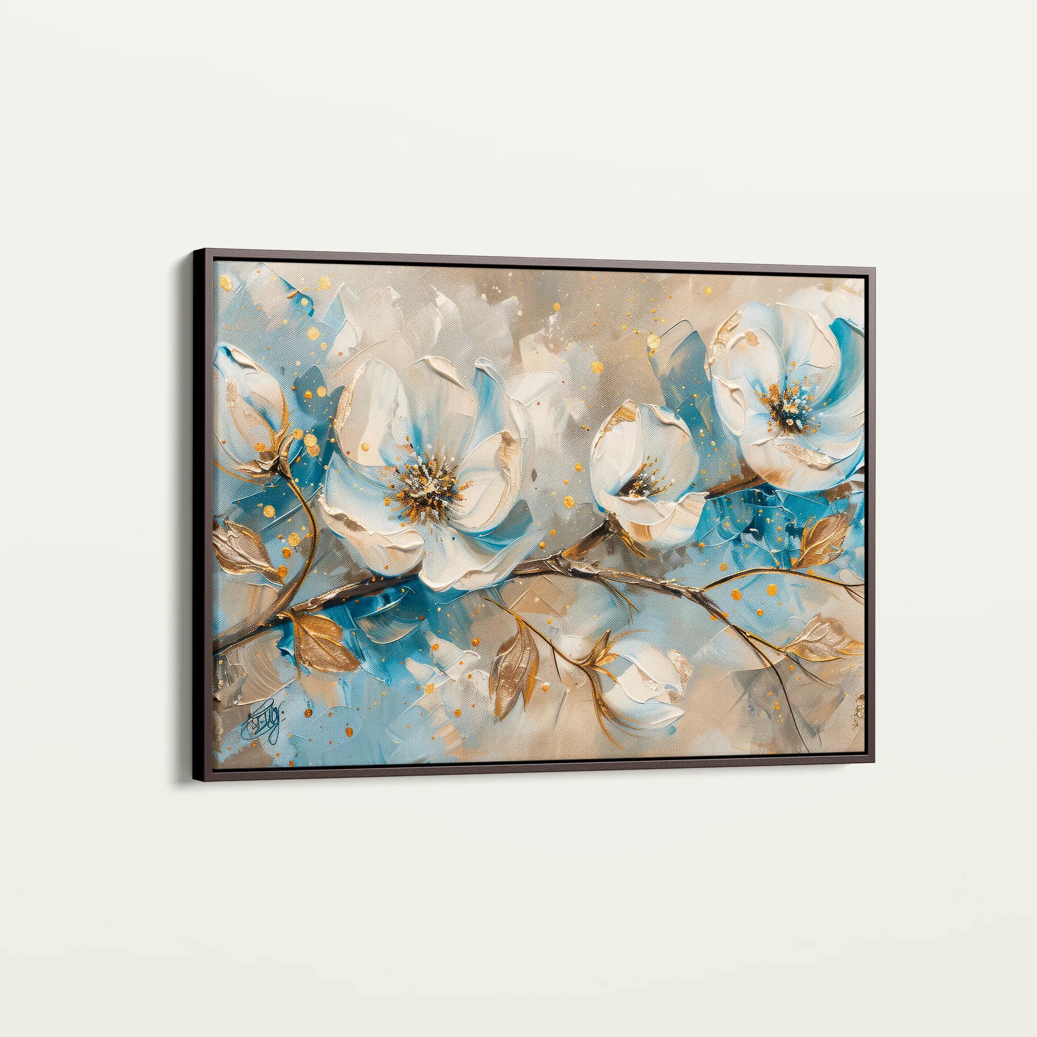 Floral 477 Canvas Art 60 x 40 cm / Black