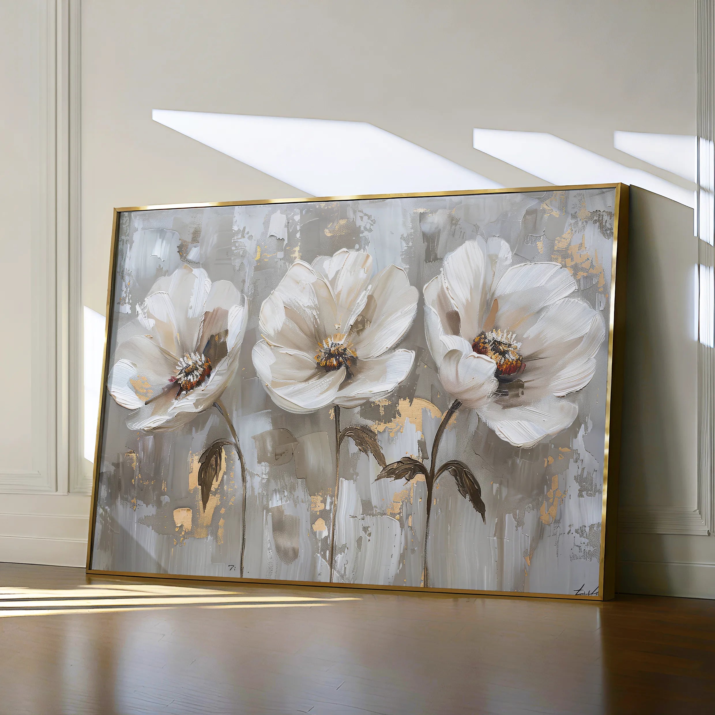 Floral 478 Canvas Art 60 x 40 cm / Black