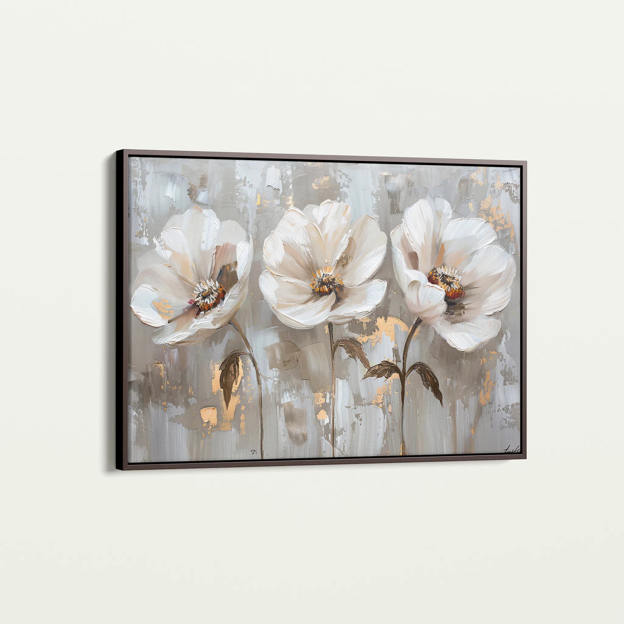 Floral 478 Canvas Art 60 x 40 cm / Black