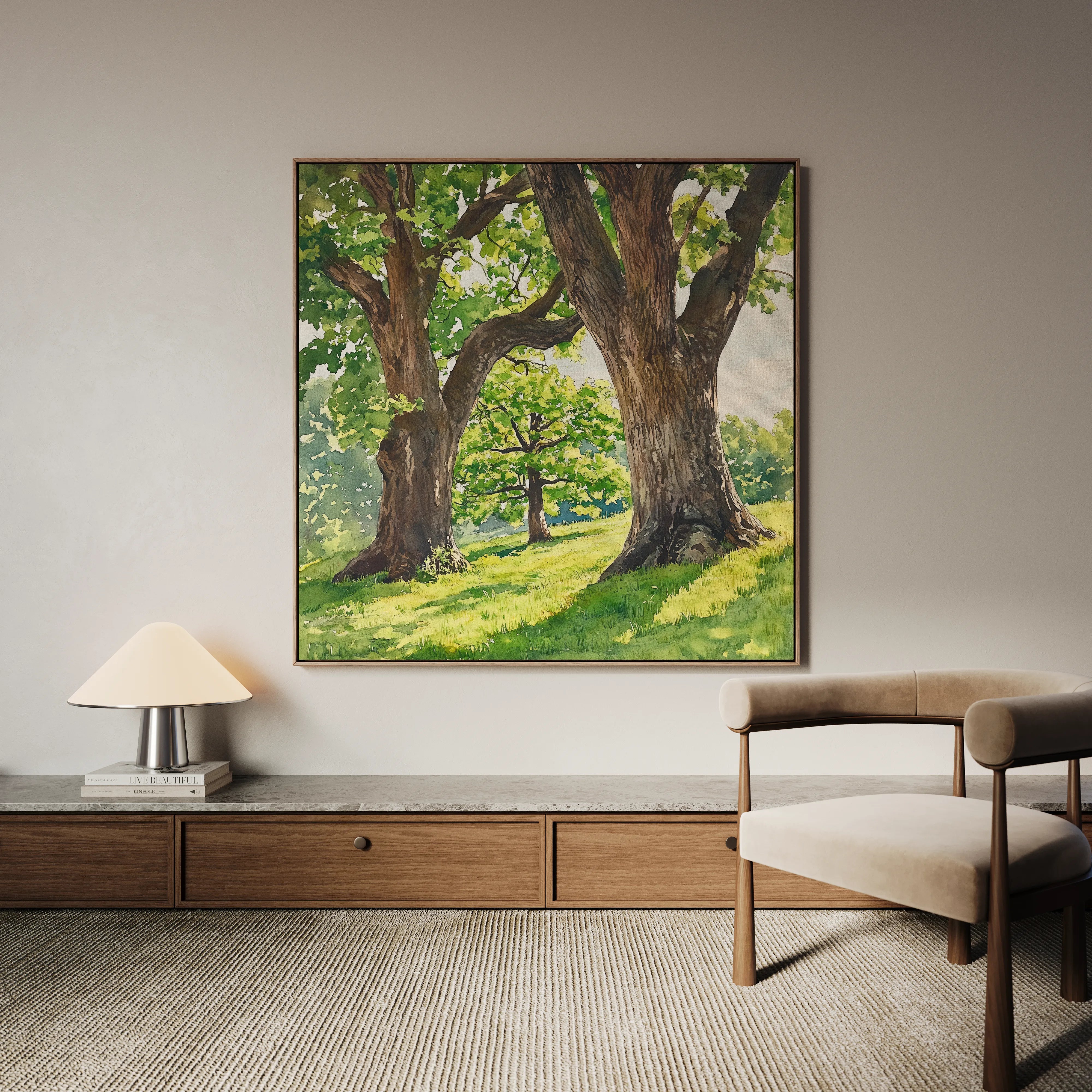 Landscape 478 Canvas Art 60 x 60 cm / Black