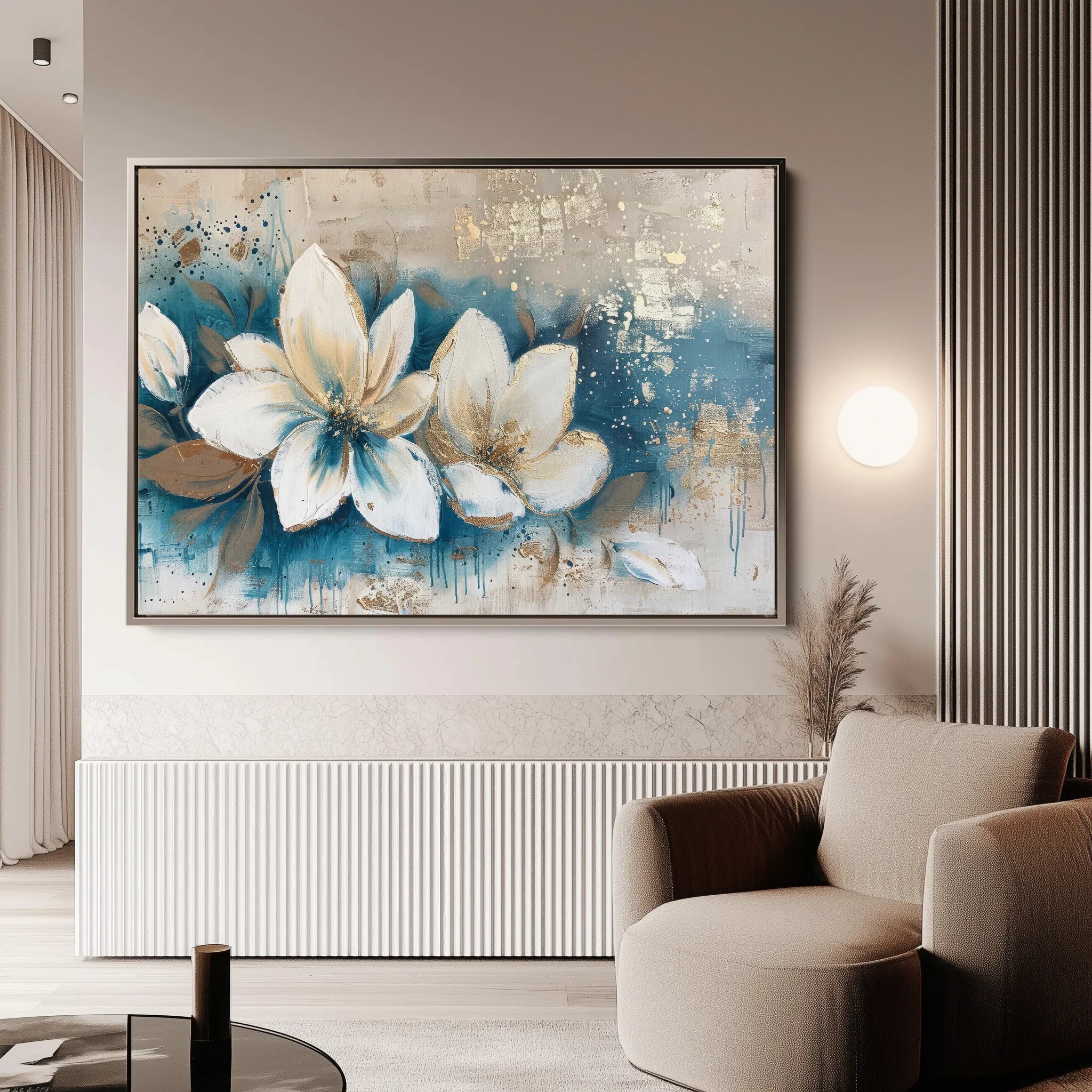 Floral 479 Canvas Art 60 x 40 cm / Black