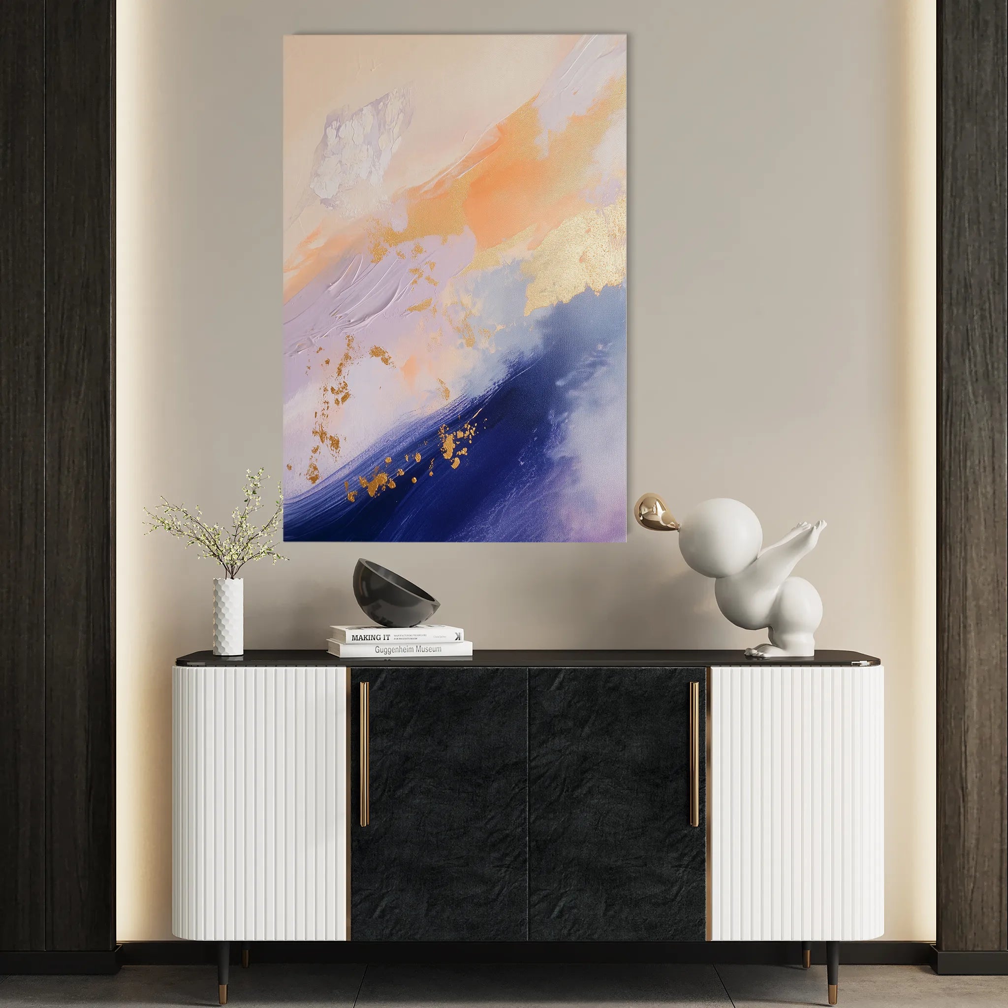Abstract 481 Canvas Art 60 x 40 cm / Black