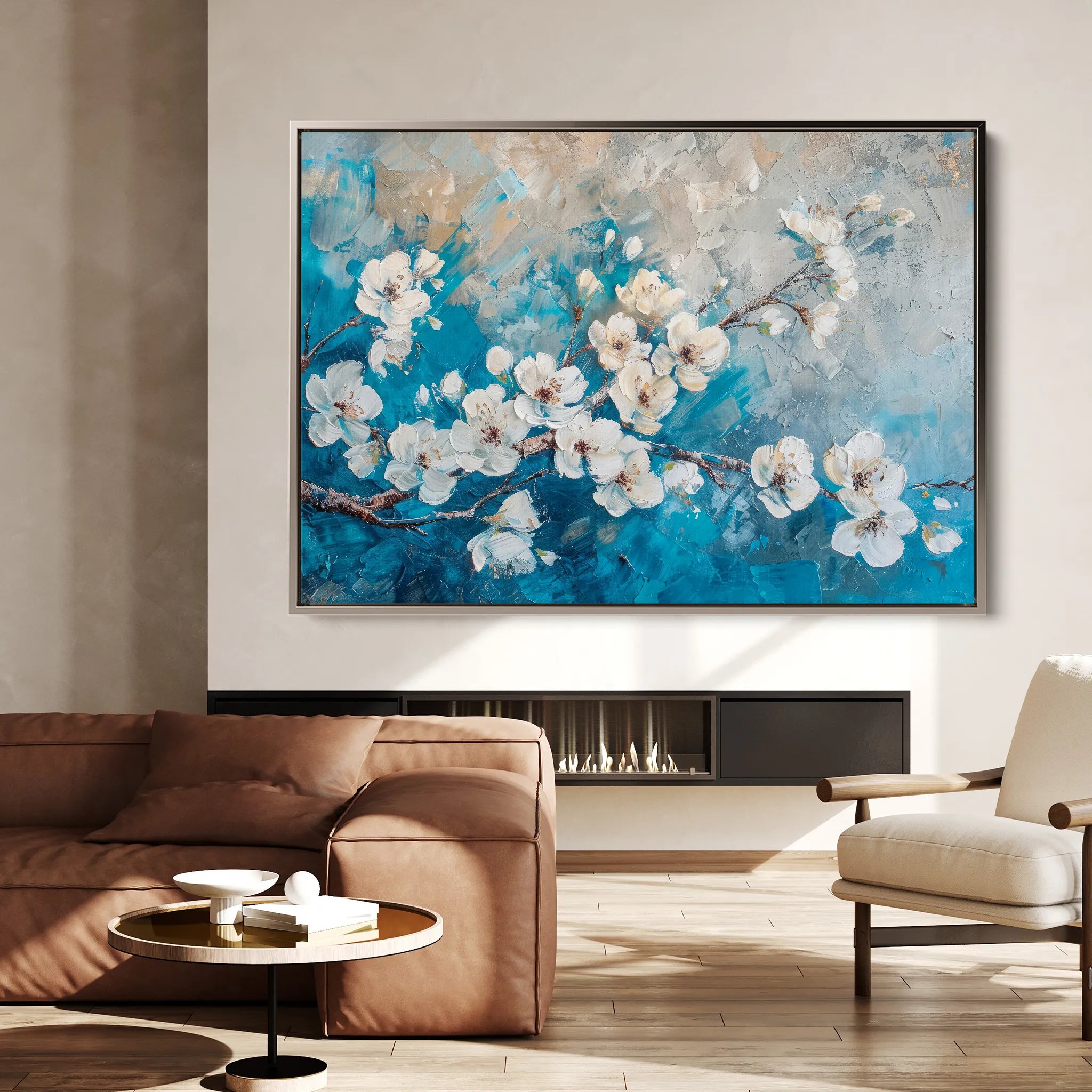 Floral 481 Canvas Art 60 x 40 cm / Black