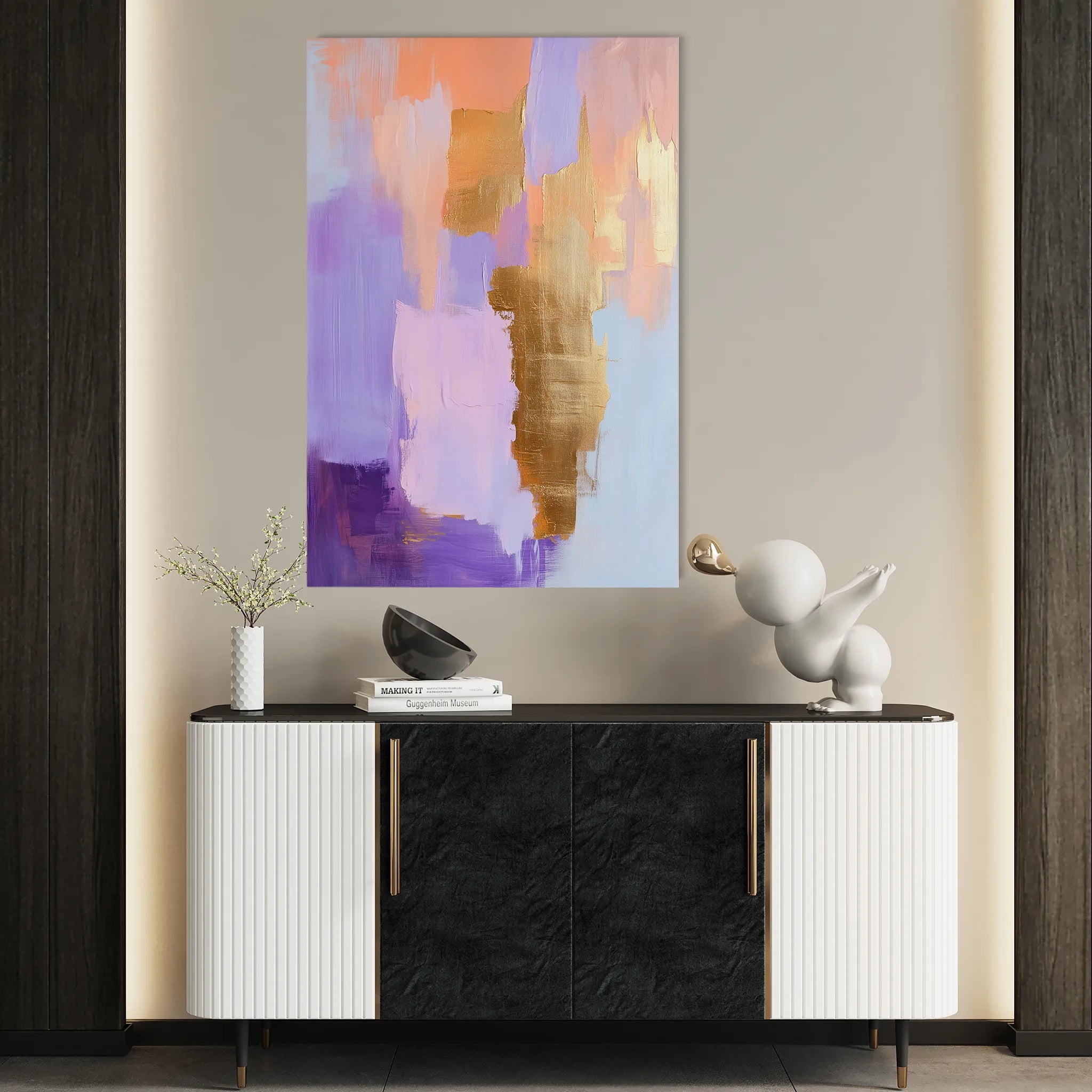 Abstract 482 Canvas Art 60 x 40 cm / Black