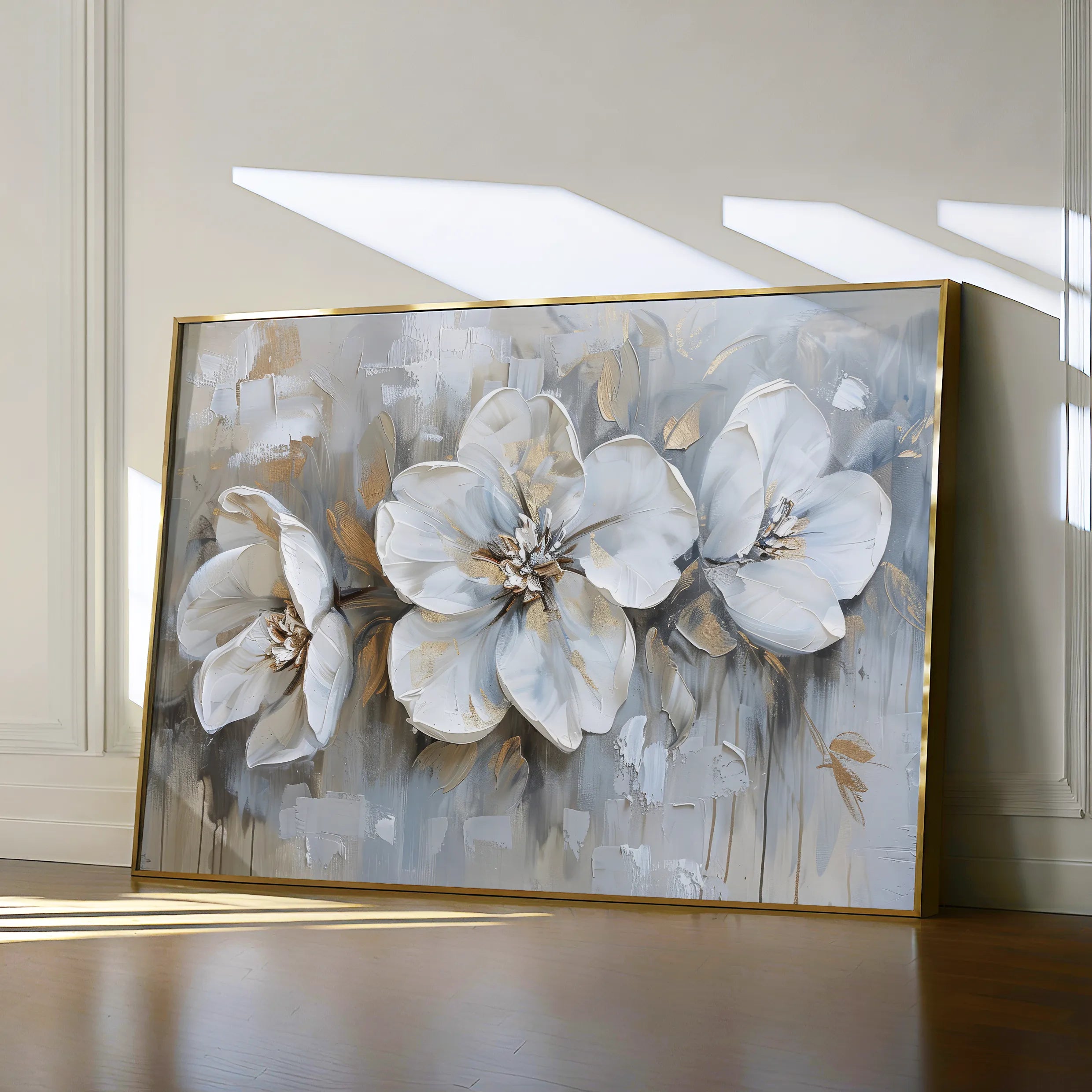 Floral 482 Canvas Art 60 x 40 cm / Black