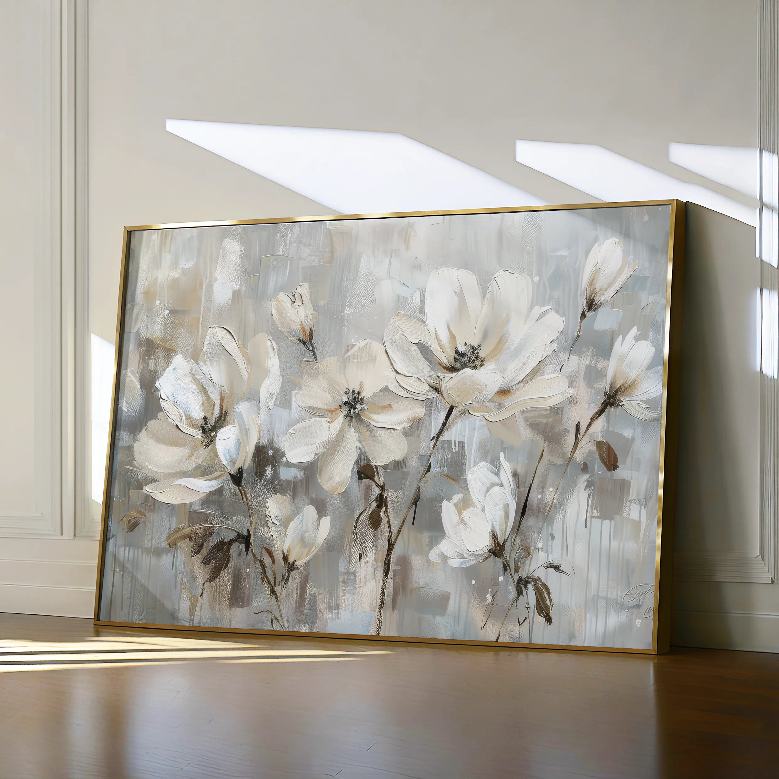 Floral 483 Canvas Art 60 x 40 cm / Black