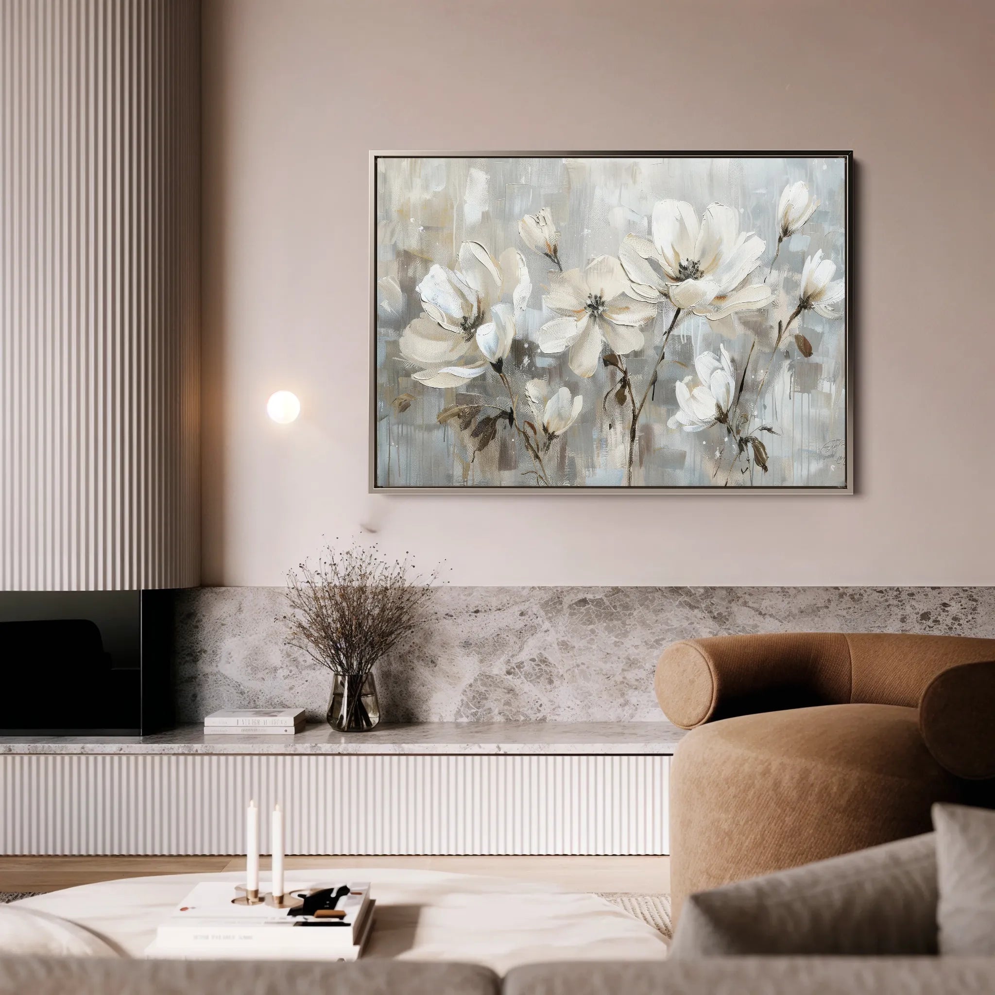 Floral 483 Canvas Art 60 x 40 cm / Black
