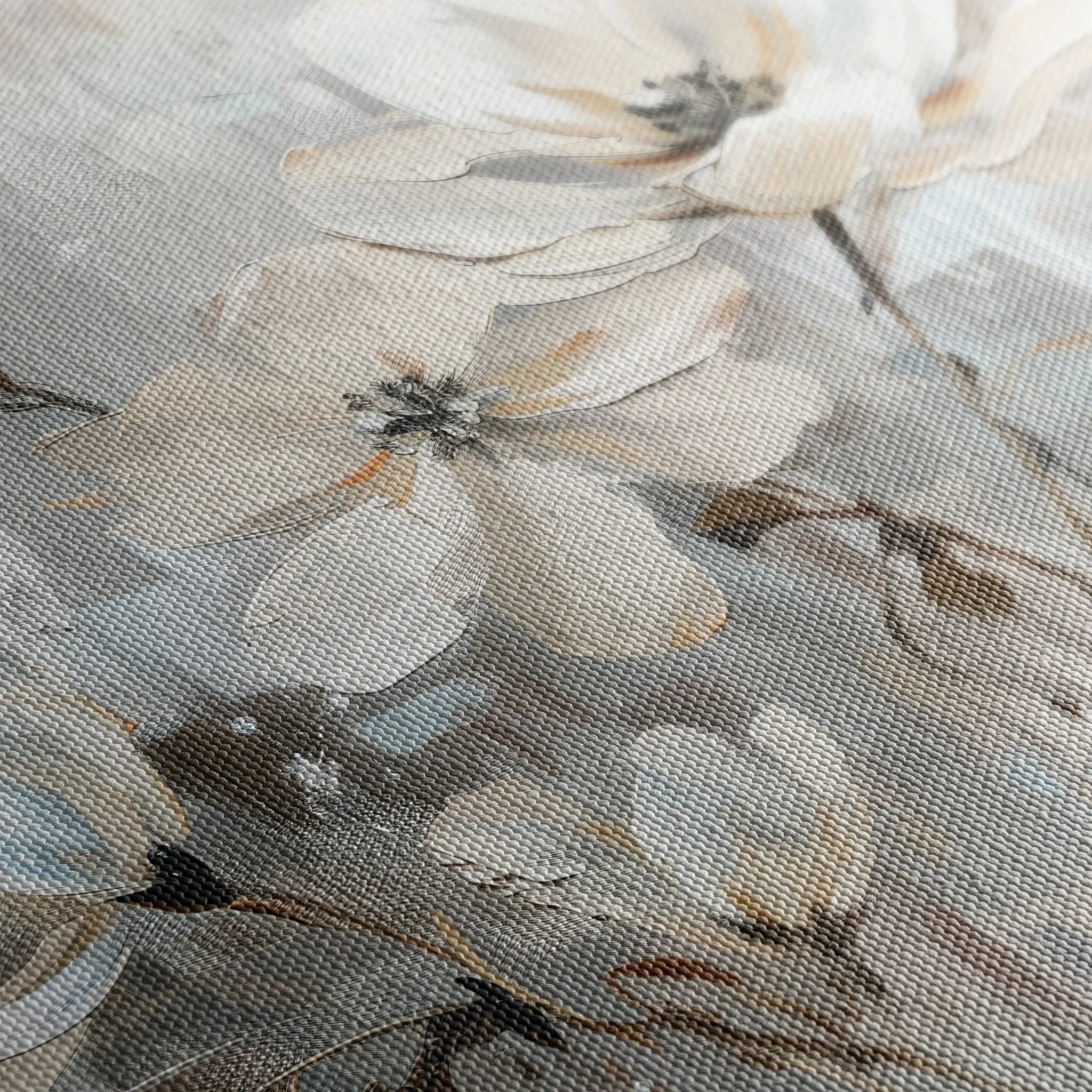 Floral 483 Canvas Art 60 x 40 cm / Black