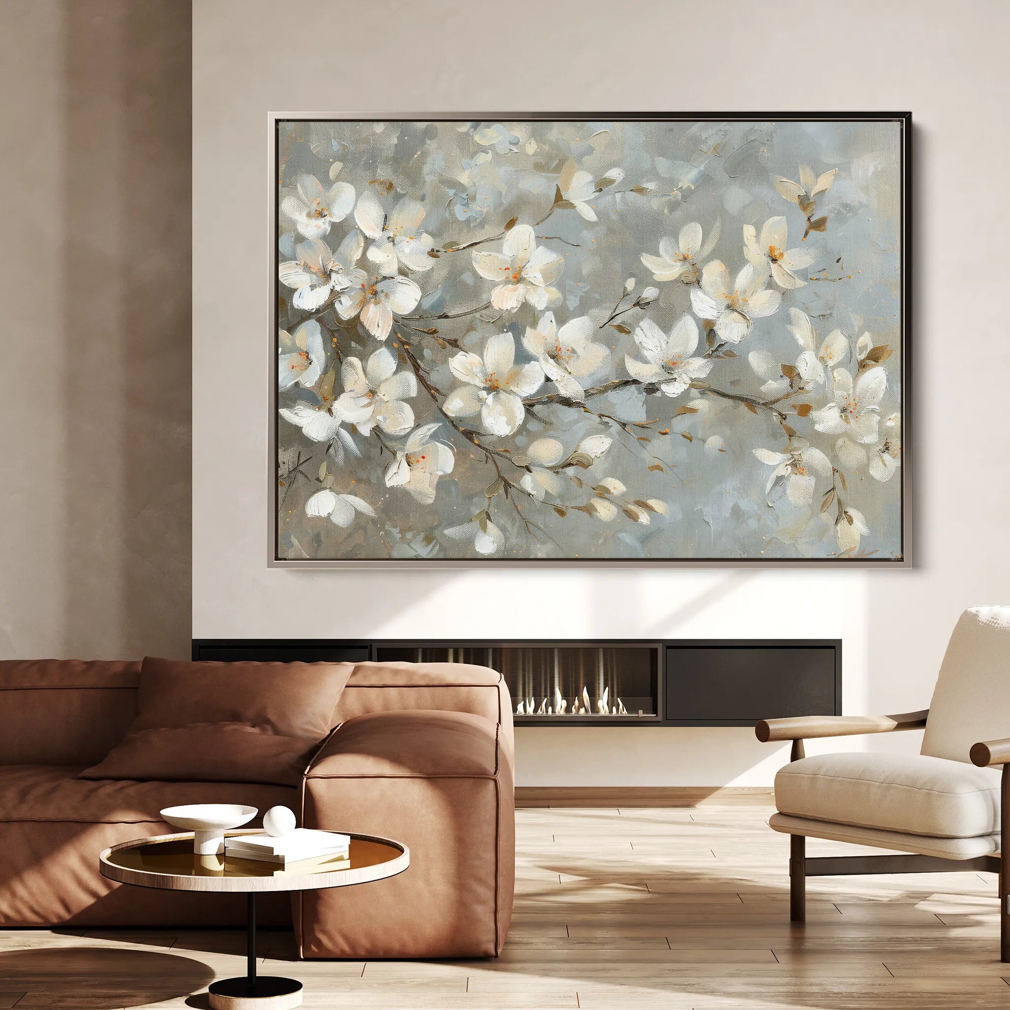 Floral 484 Canvas Art 60 x 40 cm / Black