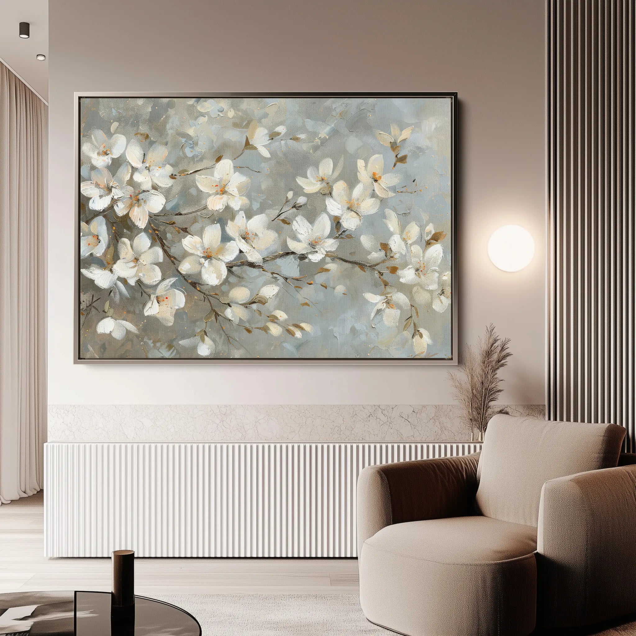 Floral 484 Canvas Art 60 x 40 cm / Black