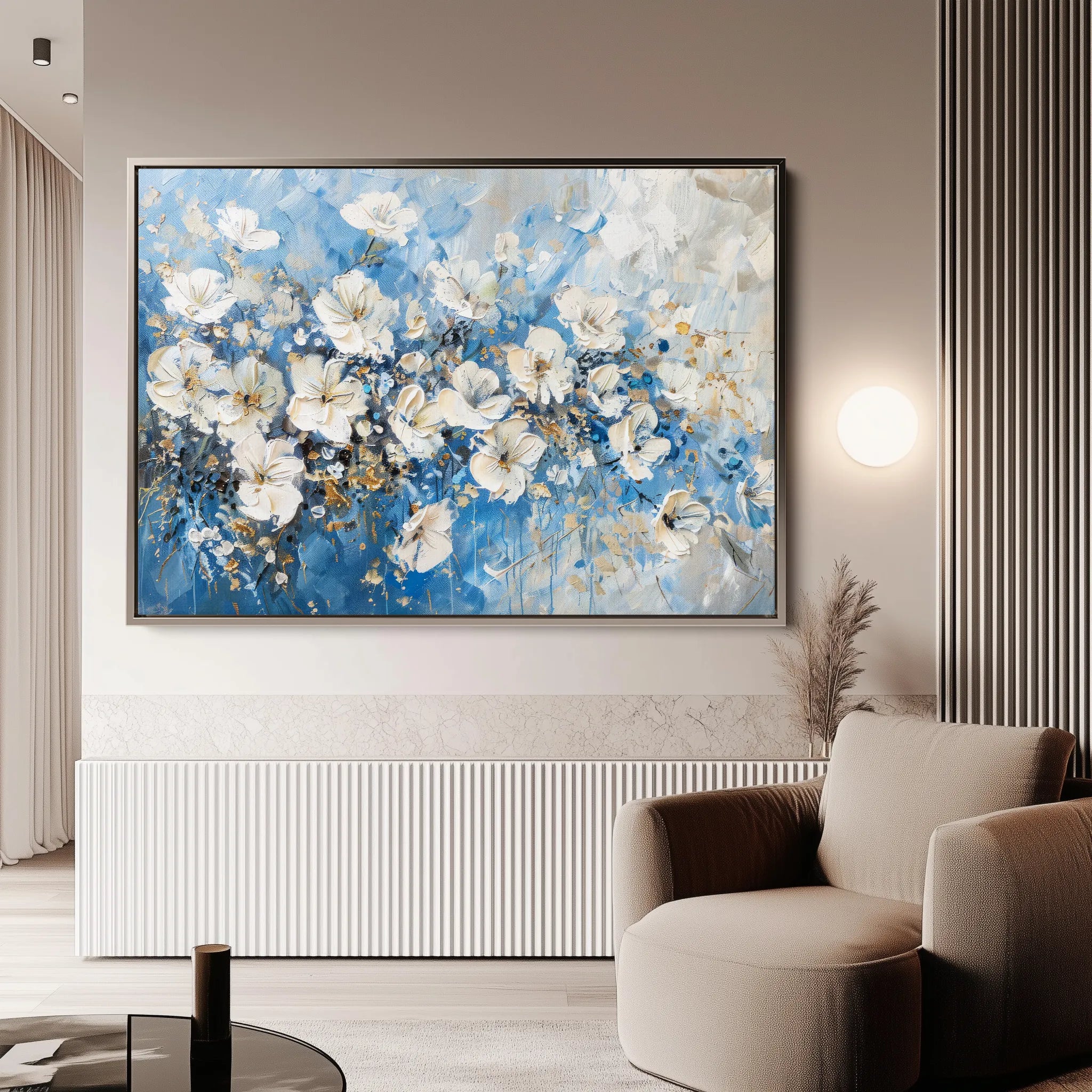 Floral 485 Canvas Art 60 x 40 cm / Black