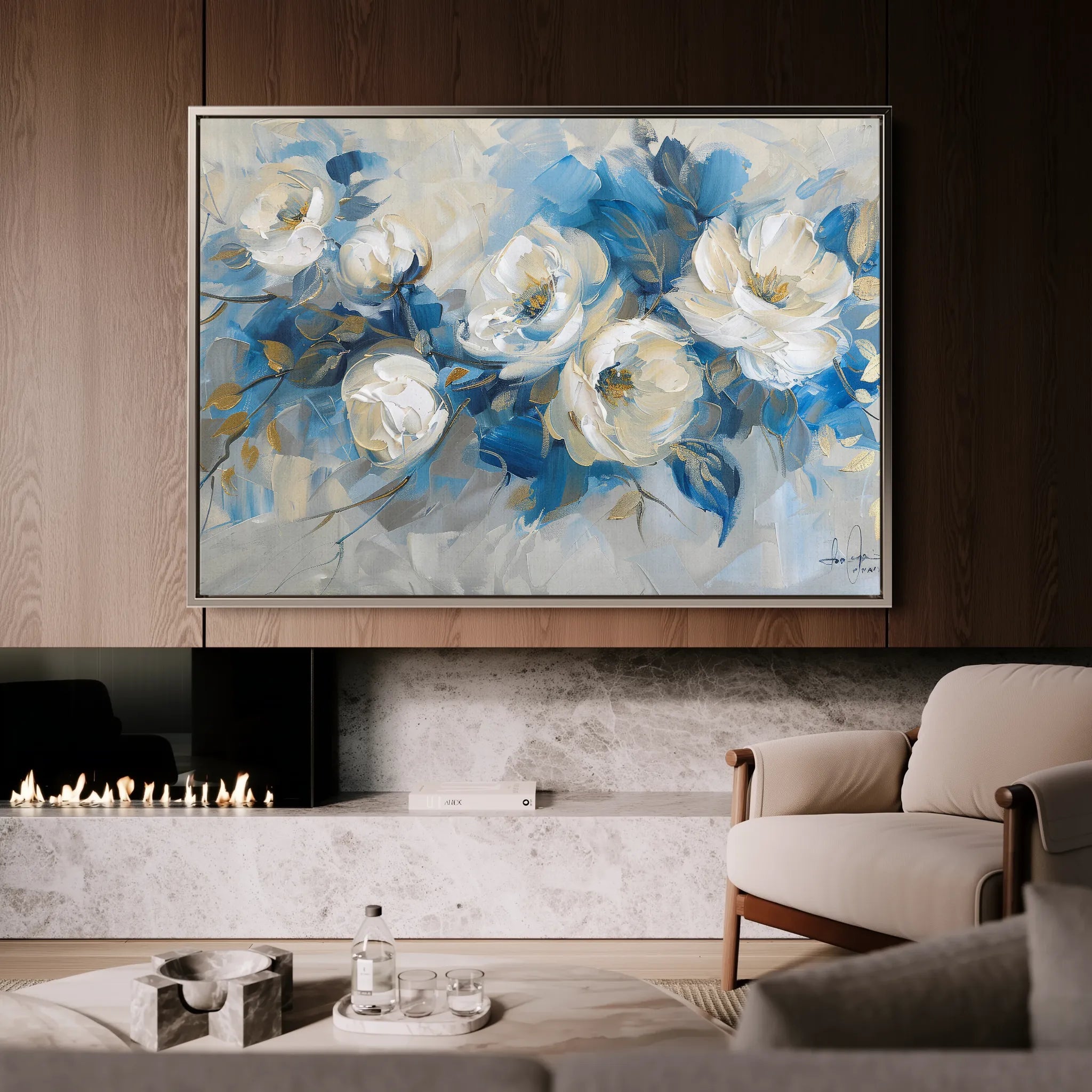 Floral 486 Canvas Art 60 x 40 cm / Black